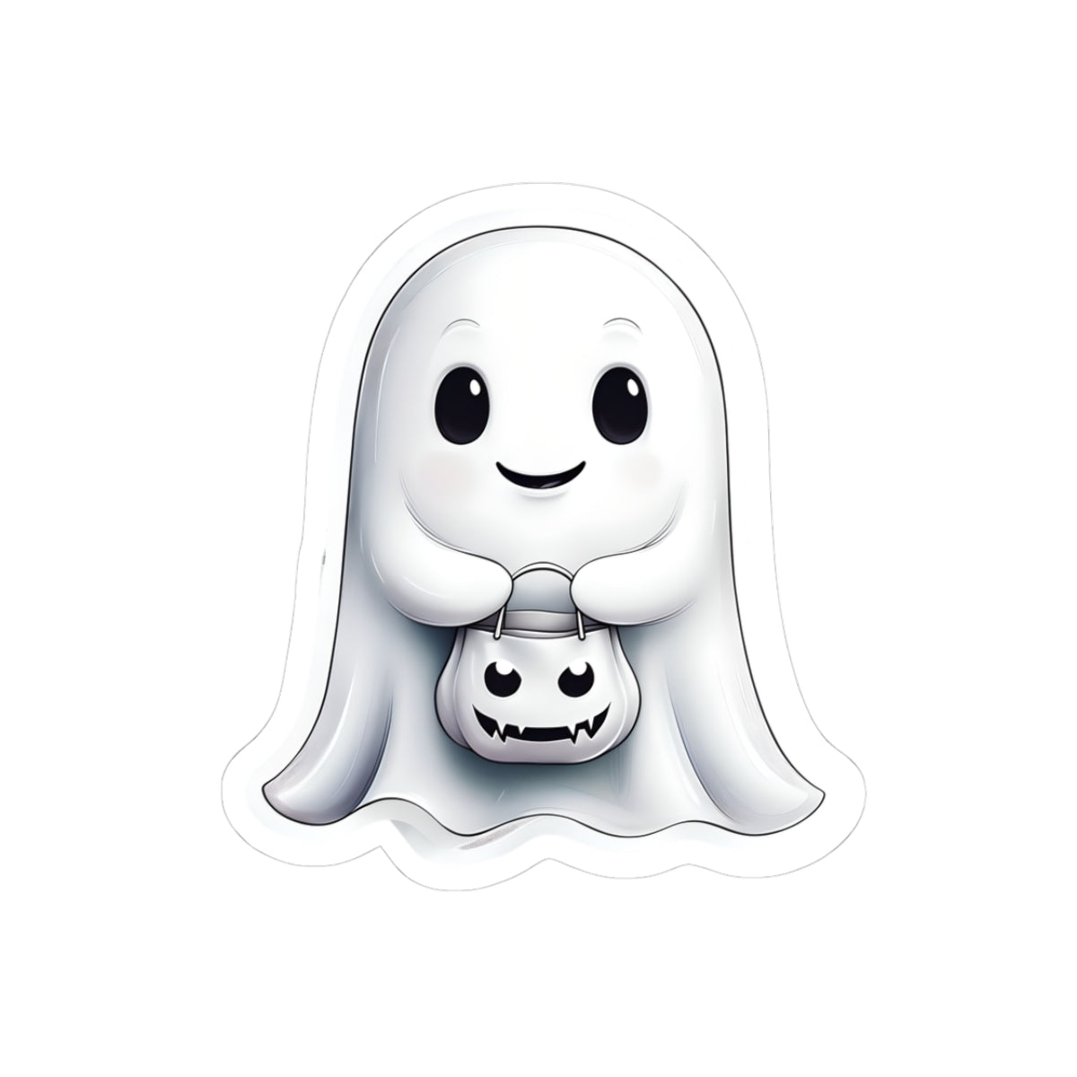 Cute Ghost Kiss-Cut Stickers for Halloween Decor, Laptop Art, Scrapbooking, Party Favors, Spooky Home Decor