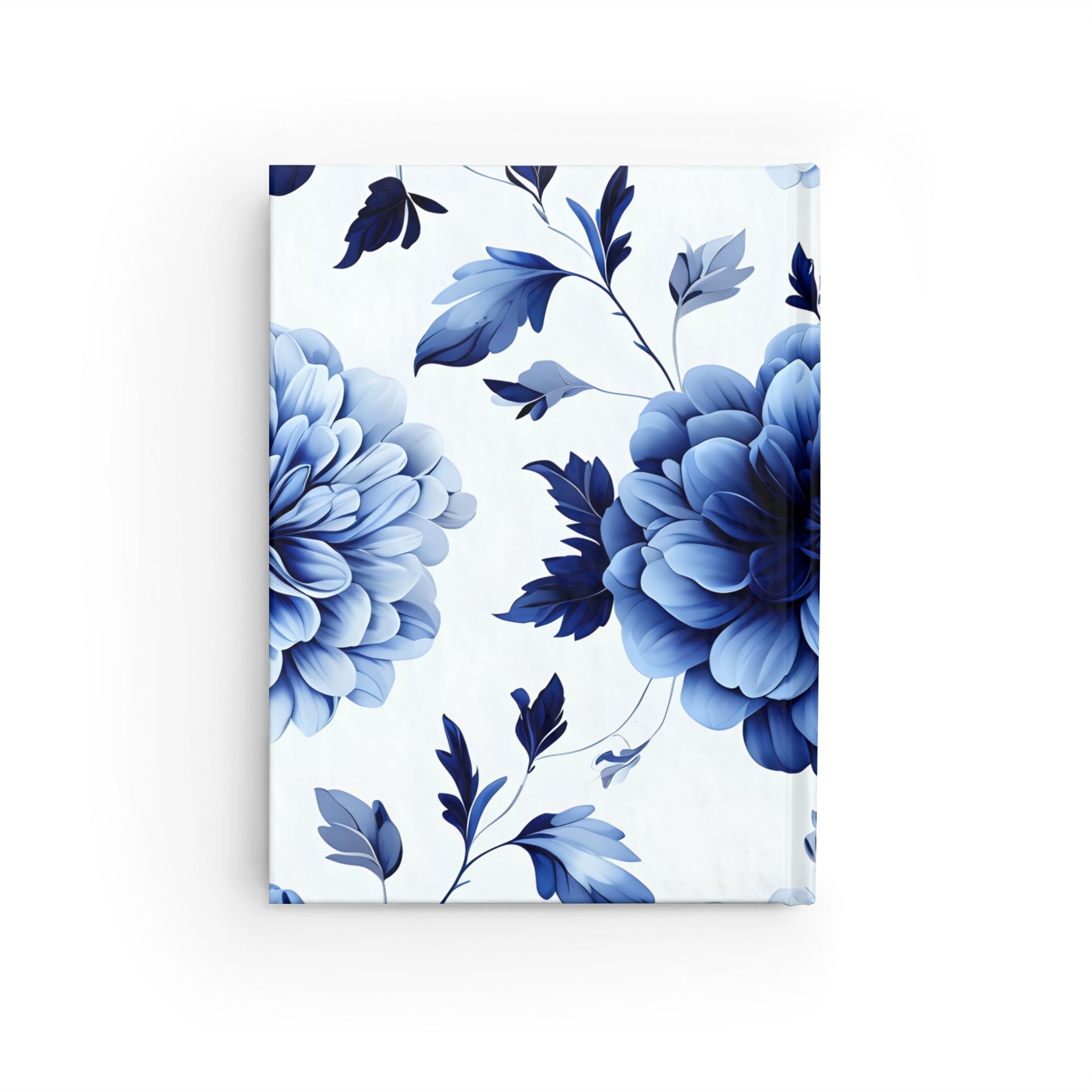 Floral Design Journal - Elegant Blue Flowers, Gift for Writers, Inspirational Notebook, Personal Diary, Birthday Gift