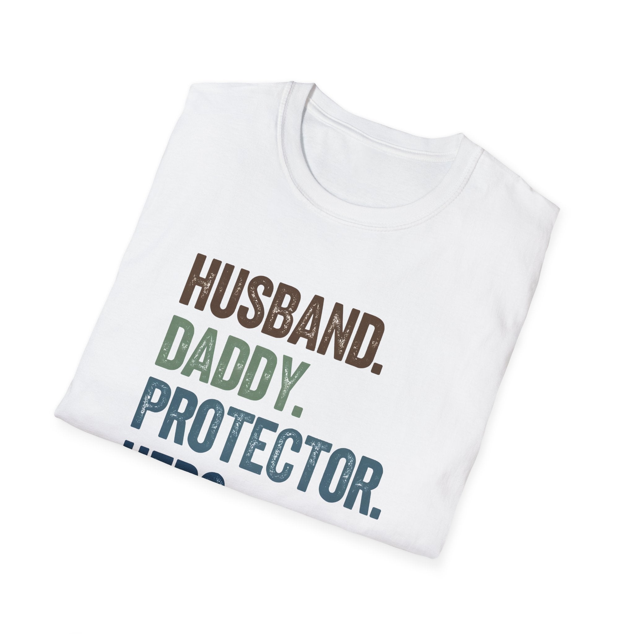 Hero Dads Unisex Softstyle T-Shirt | Perfect Gift for Fathers, Daddy T-Shirt, Husband Appreciation, Protector Tee, Family Hero Wear