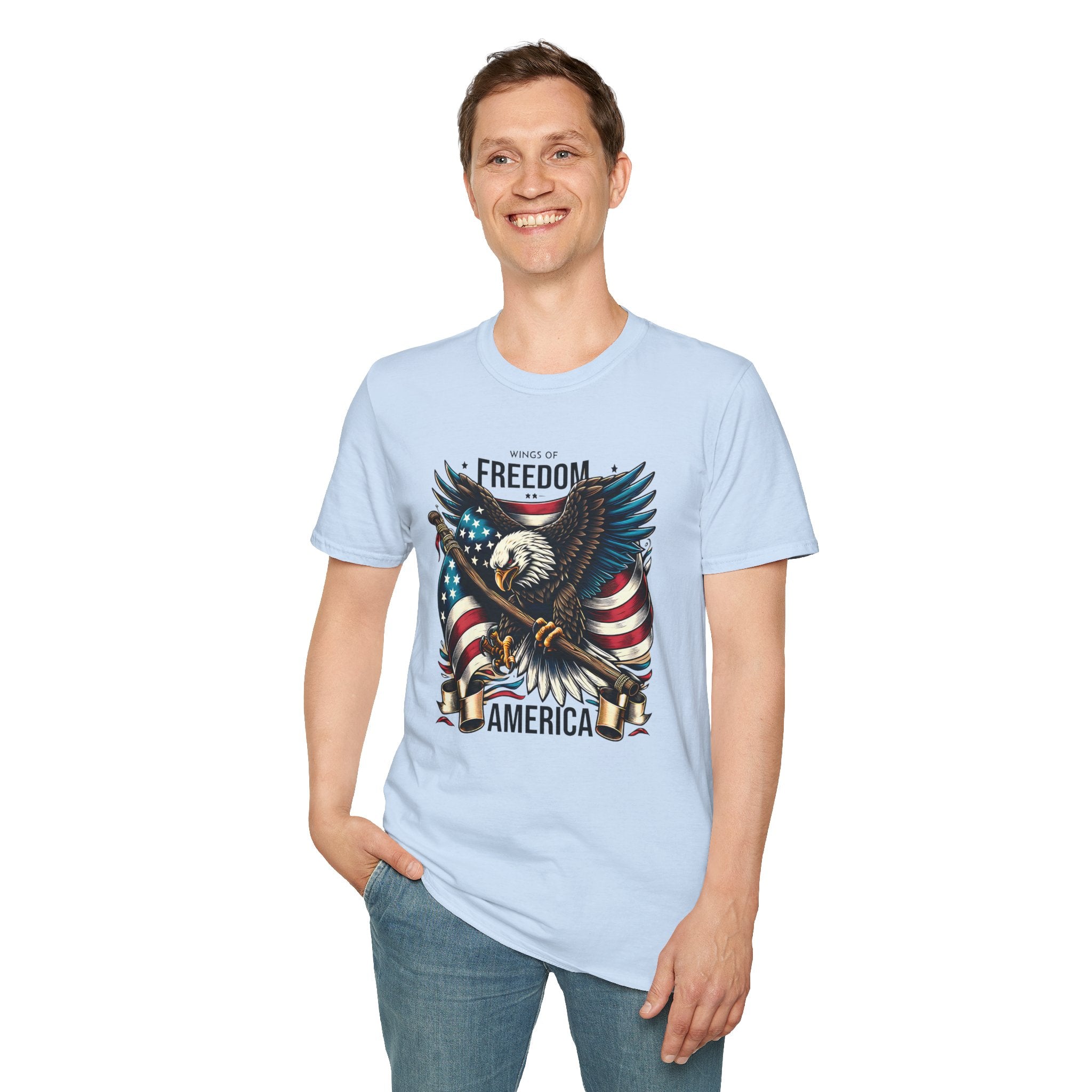Freedom Eagle T-Shirt — American Flag USA Patriotic Tee (America)