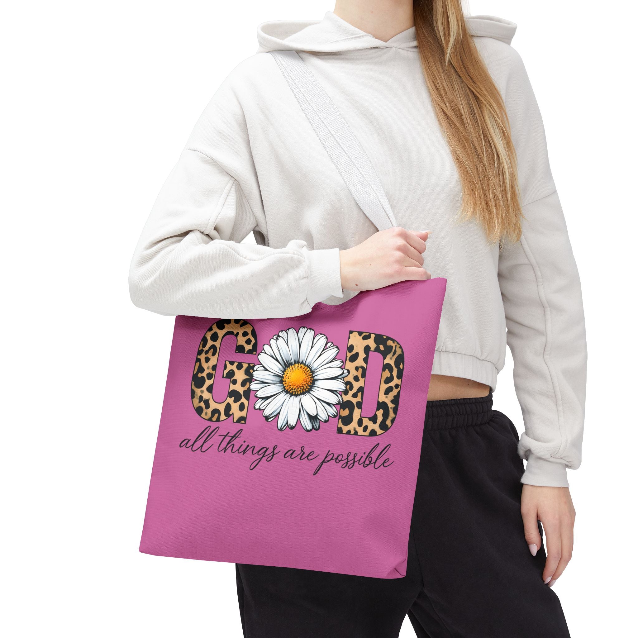 Floral Inspirational Tote Bag - All Things Are Possible