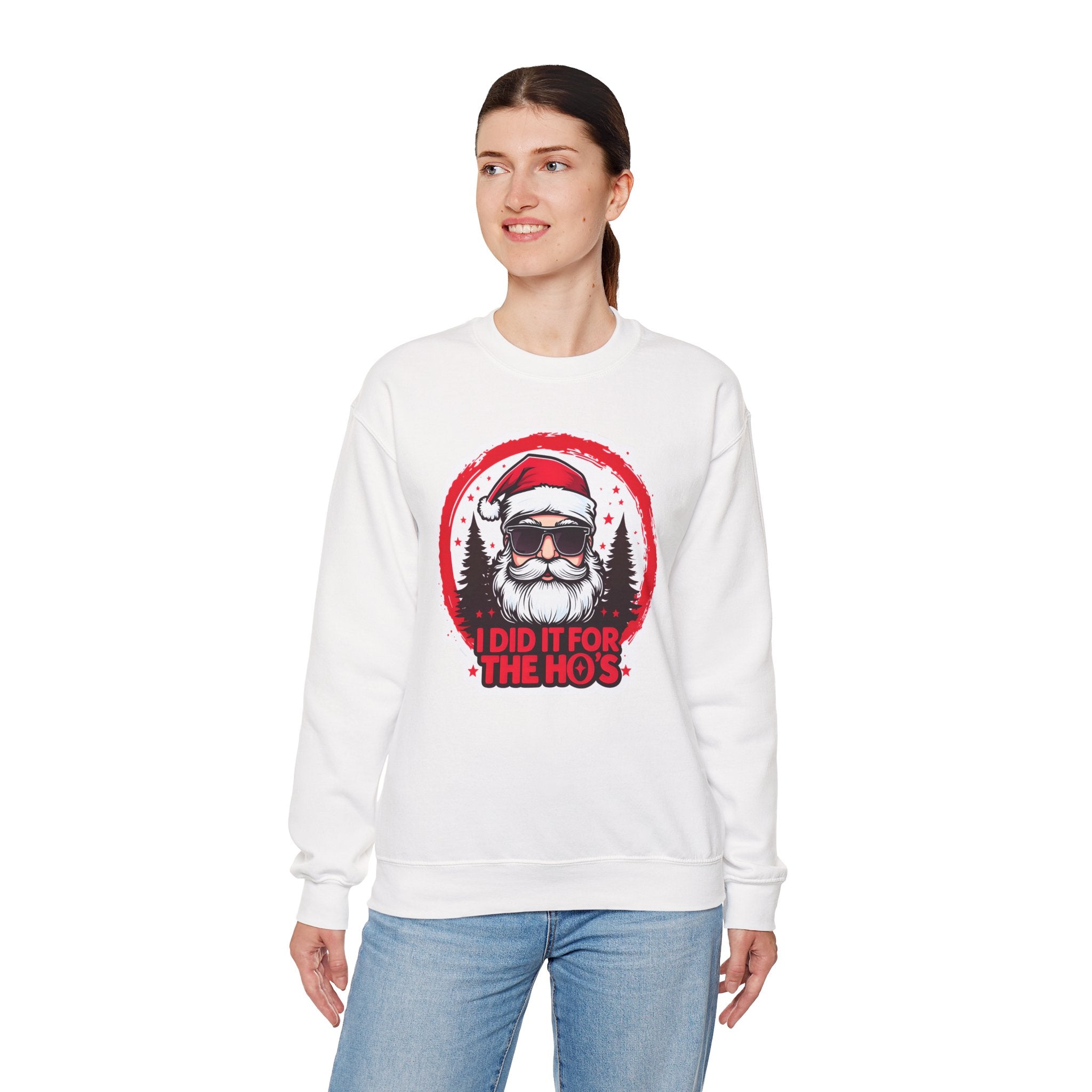 Funny Christmas Sweatshirt, Santa Graphic Crewneck, Holiday Gift for Him/Her, Festive Apparel for Parties, Winter Wear
