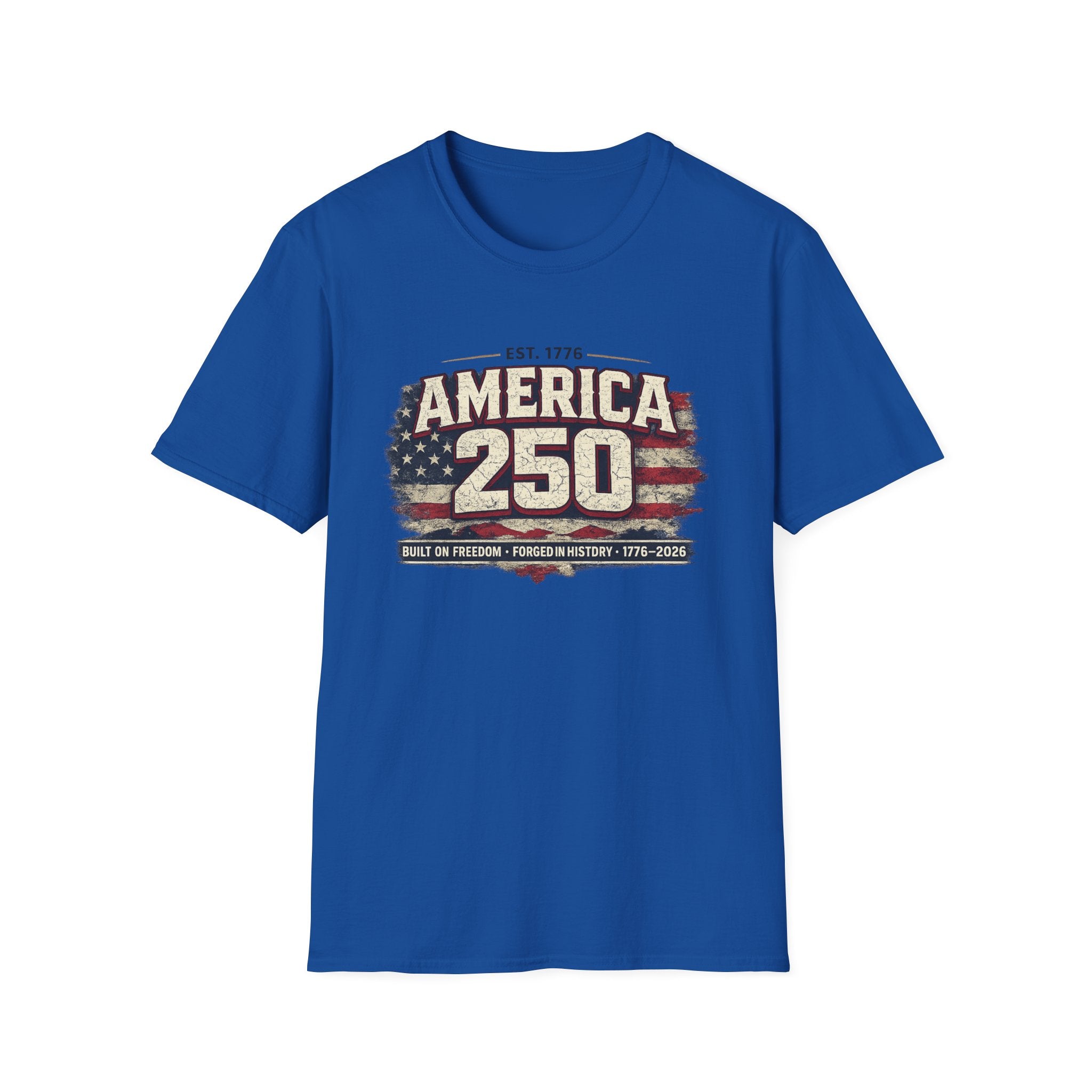 America 250 Vintage Flag T-Shirt — 1776–2026 Patriotic Independence Tee