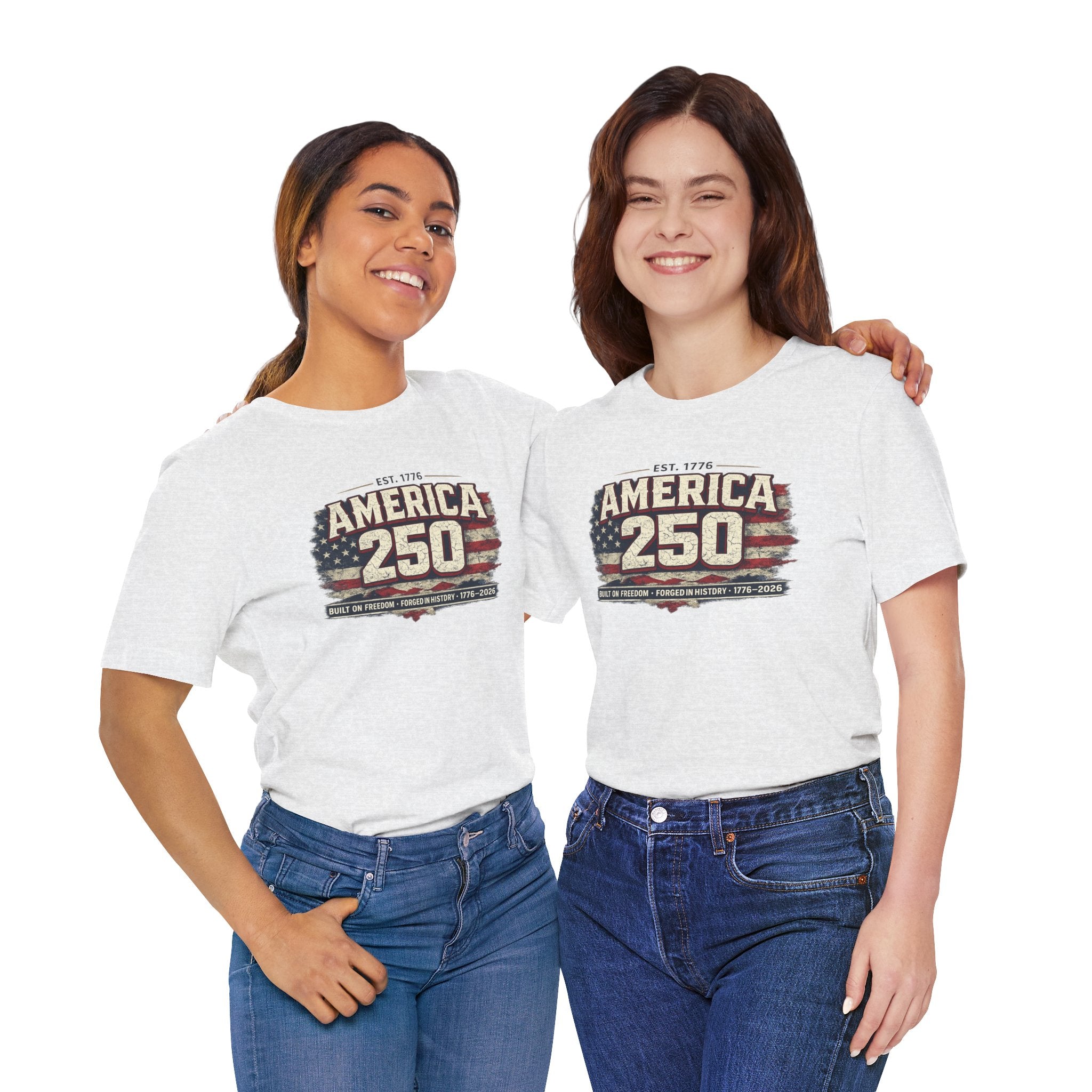 America 250 T-Shirt — Vintage Flag Patriotic 1776-2026 Anniversary Tee