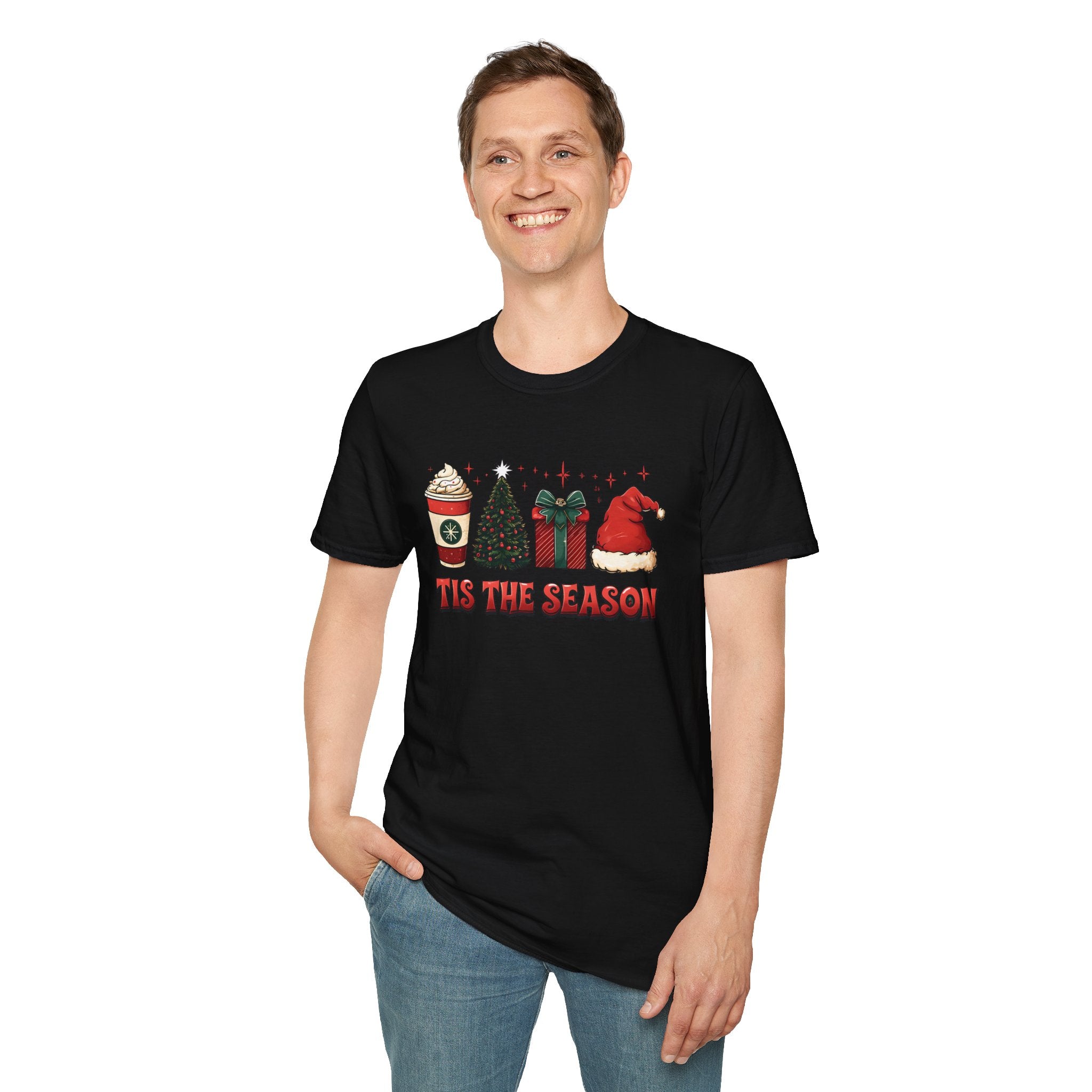 Festive Holiday T-Shirt, Christmas Tee, Unisex Softstyle Shirt, 'Tis the Season Apparel, Perfect for Parties, Gifts, Celebrations