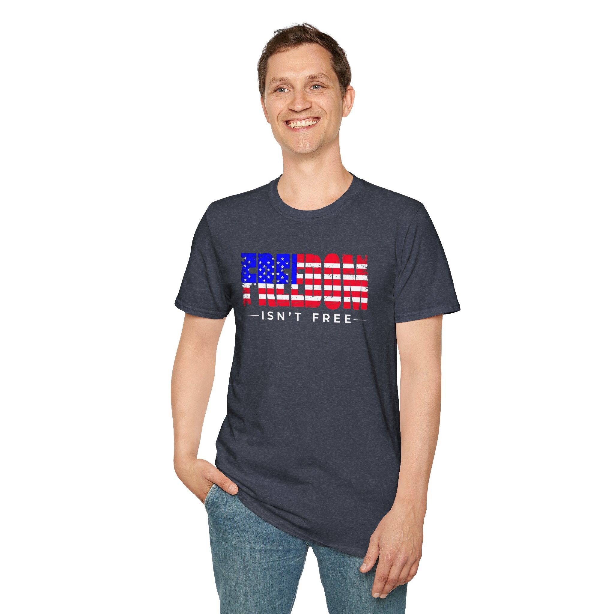 Patriotic Freedom T-Shirt - Unisex Softstyle Tee, Independence Day, Memorial Day, Veteran's Day, Everyday Wear, Gift Idea