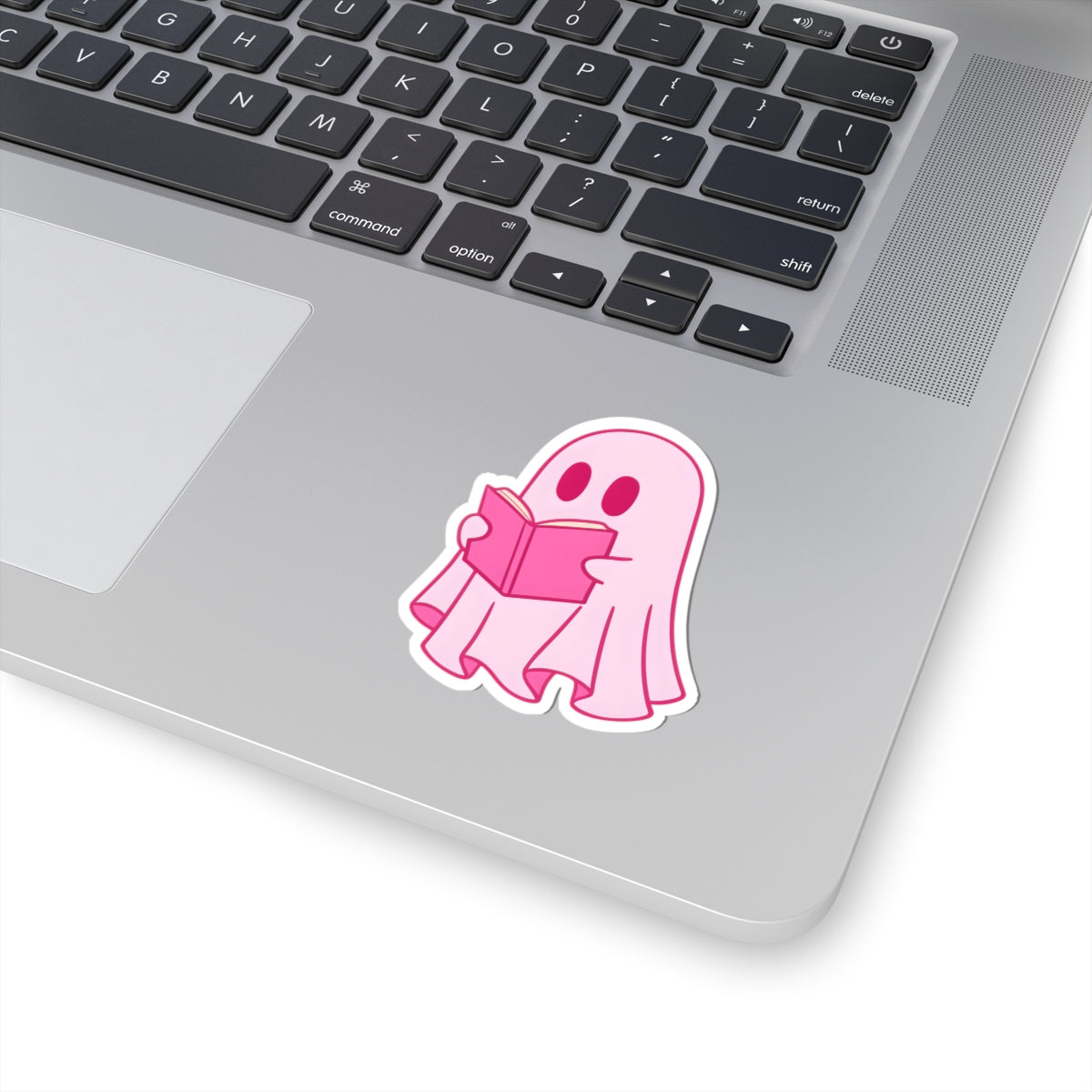 Cute Ghost Reading Kiss-Cut Stickers, Halloween Decor, Planner Stickers, Laptop Decals, Ghostly Gift Ideas