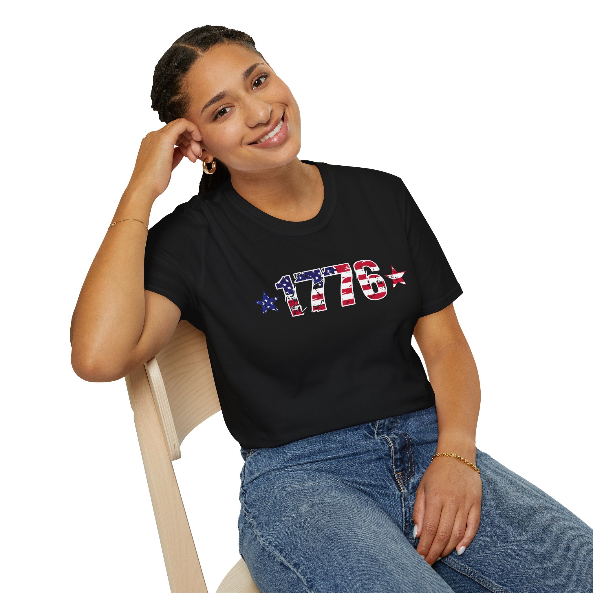 1776 Patriotic T-Shirt — American Flag Vintage Independence Day Tee