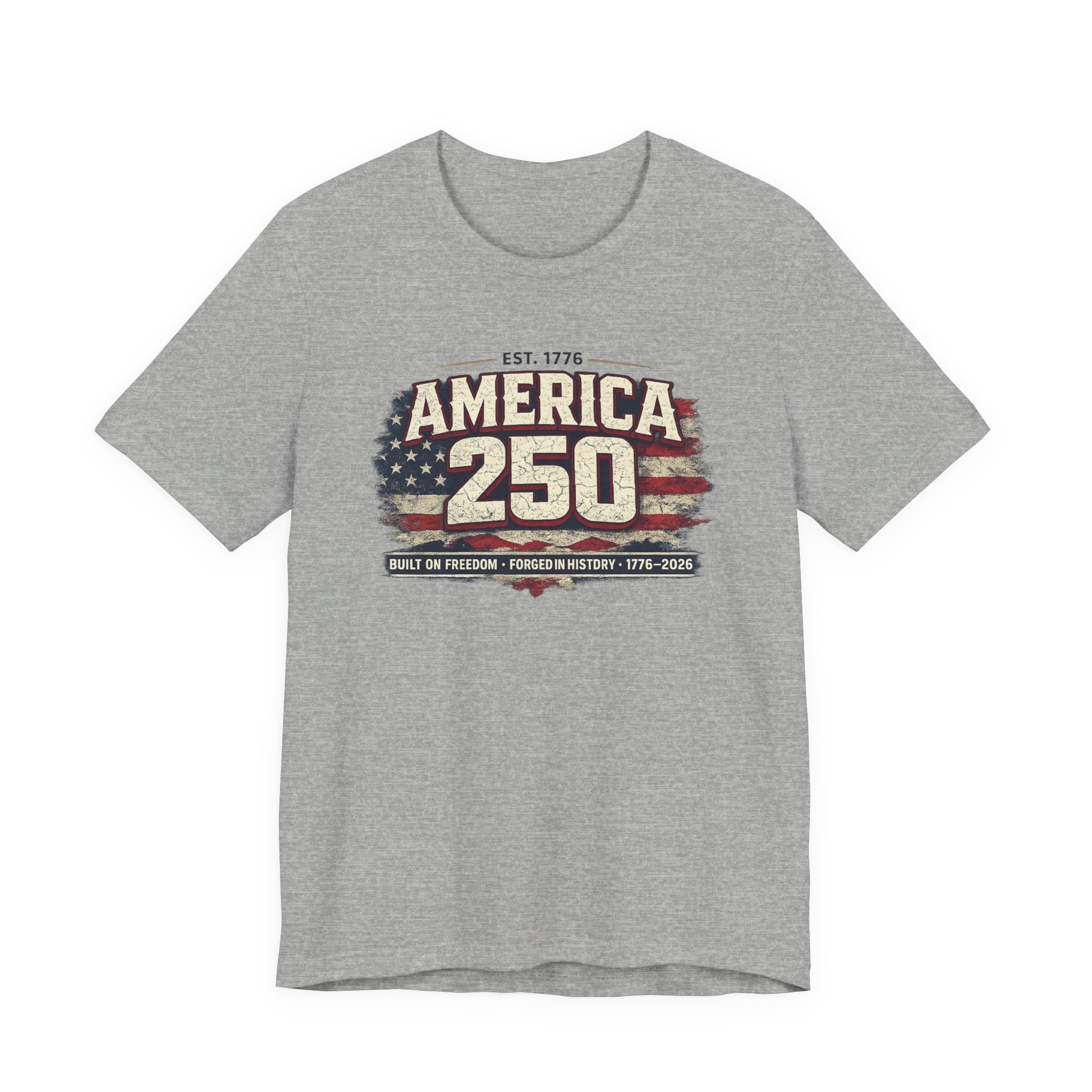 America 250 T-Shirt — Vintage Flag Patriotic 1776-2026 Anniversary Tee