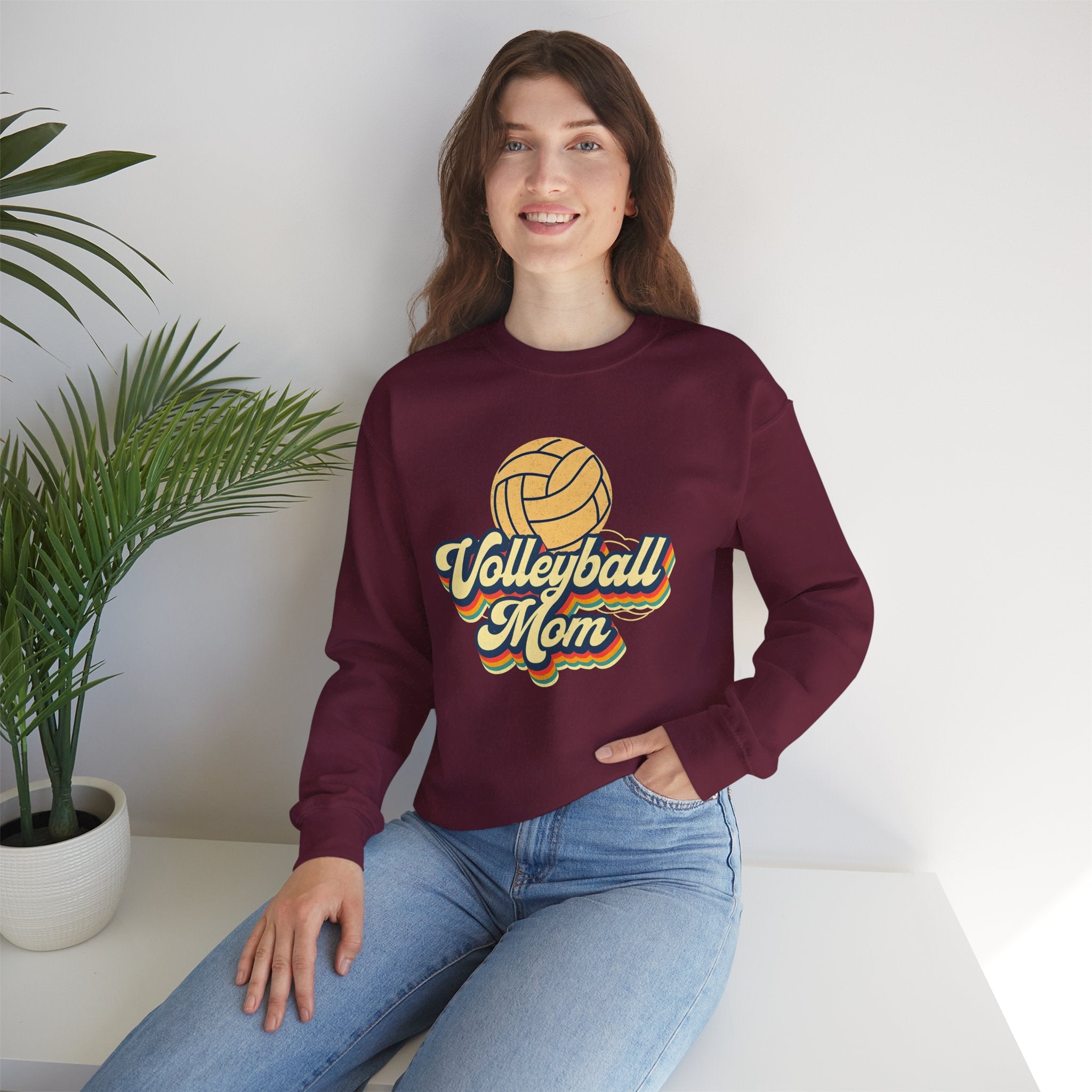Volleyball Mom Sweatshirt - Cozy Crewneck for Sports Lovers, Gift for Volleyball Moms, Comfortable Athletic Apparel, Perfect for Game [...]