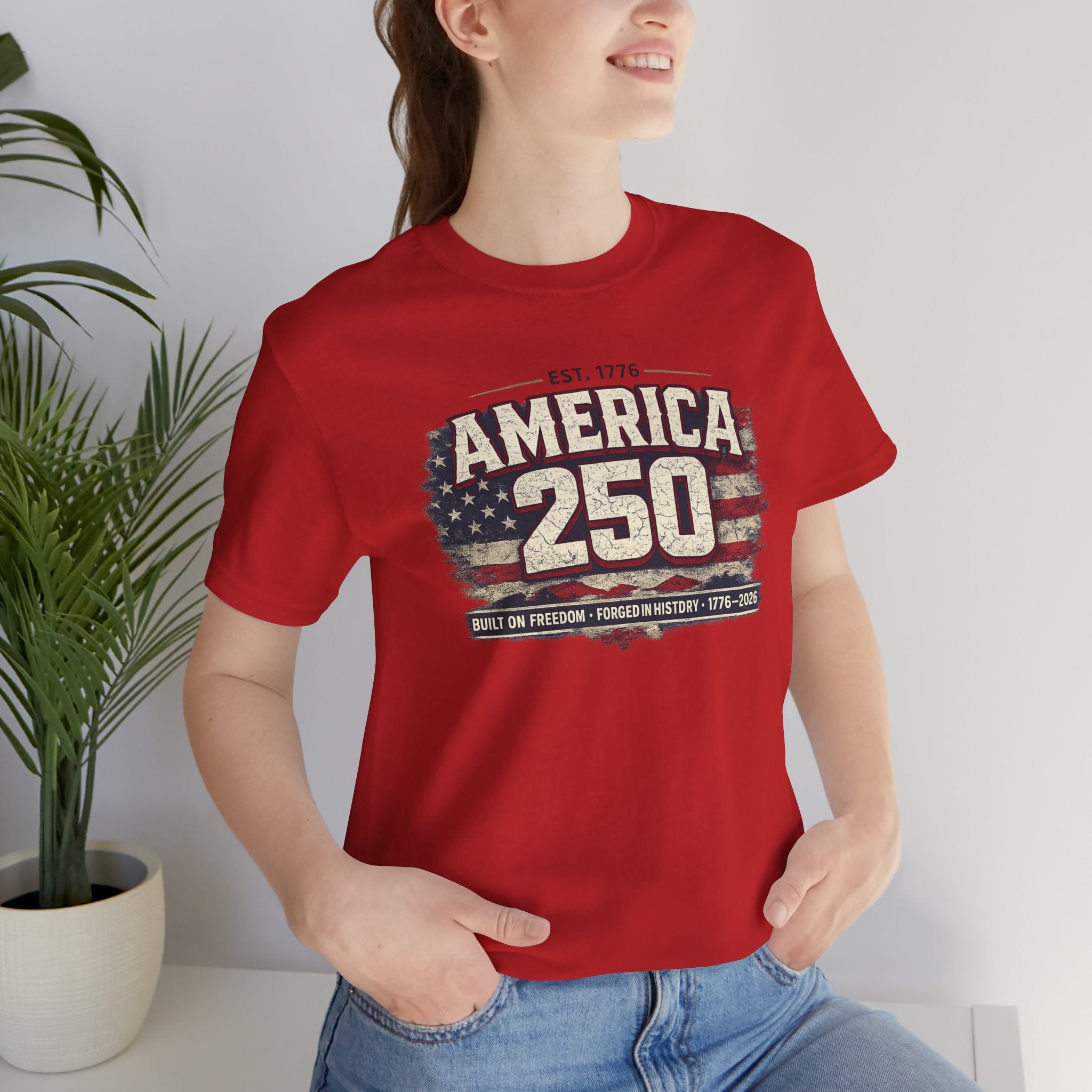 America 250 T-Shirt — Vintage Flag Patriotic 1776-2026 Anniversary Tee