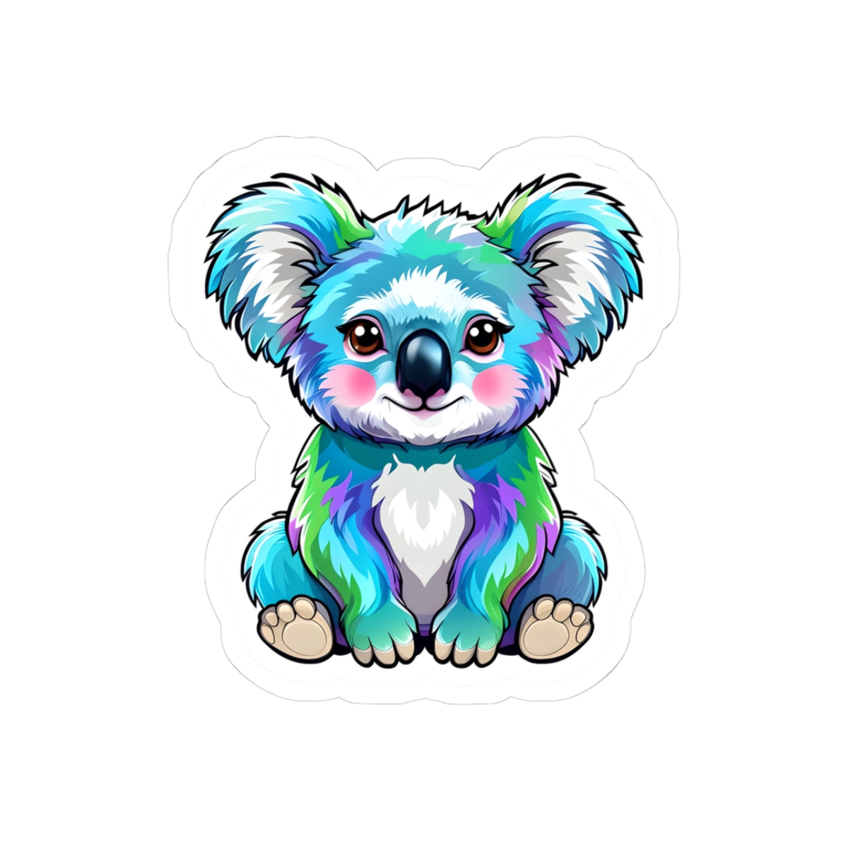 Vibrant Koala Kiss-Cut Stickers | Cute Animal Decor, Planner Stickers, Laptop Decals, Gift for Kids, Colorful Wall Art