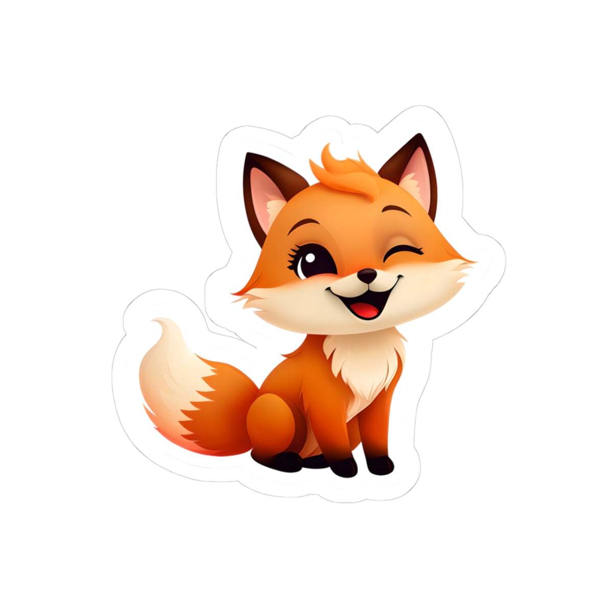 Cute Fox Kiss-Cut Stickers for Laptop, Journals, Crafting, Kids' Gift, Whimsical Decor, Nature Lover's Collection