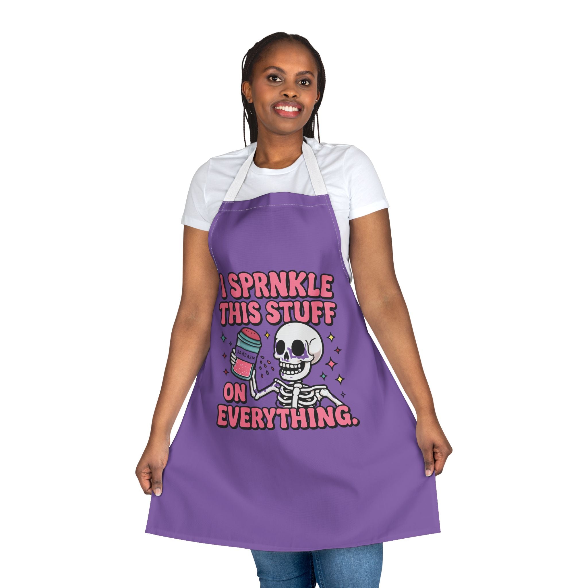 Purple Skeleton 'I Sprinkle This Stuff On Everything' Apron