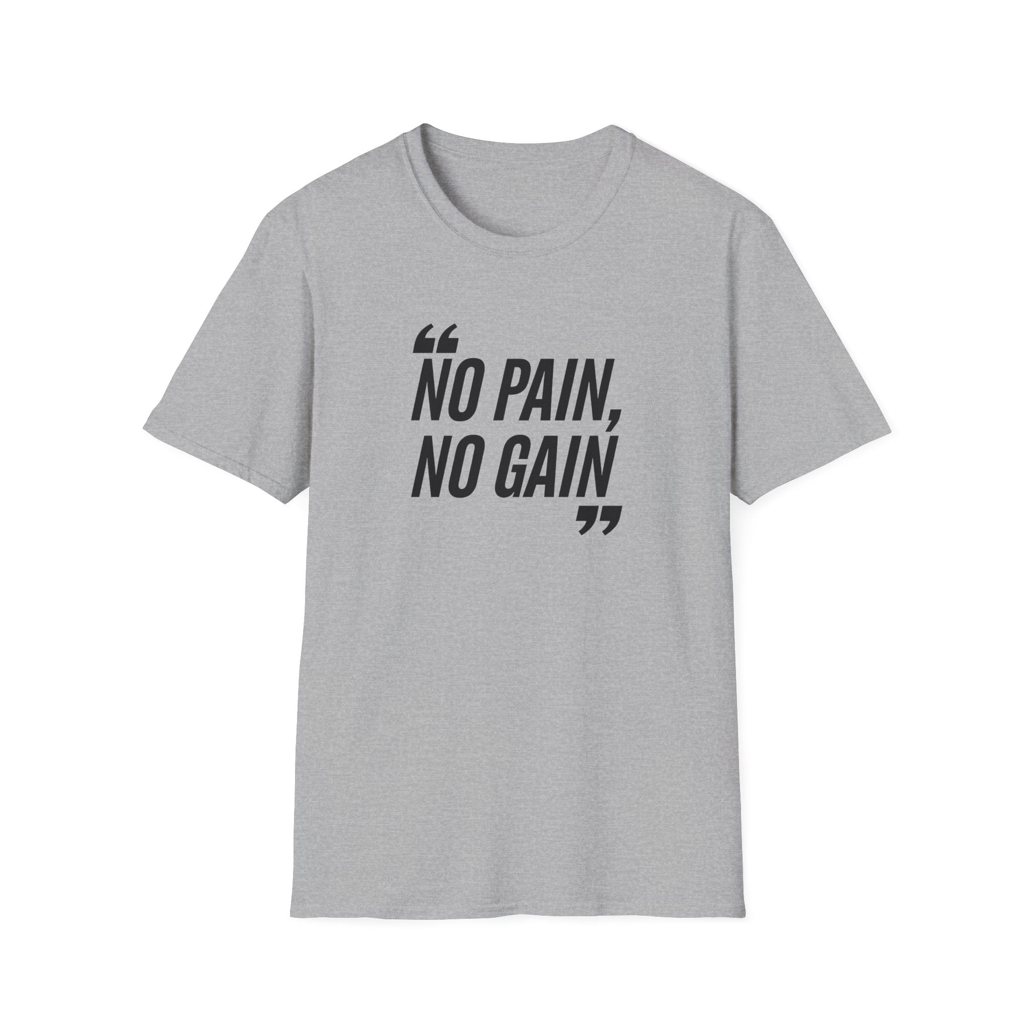 Motivational Quote T-Shirt - "No Pain, No Gain" Unisex Softstyle Tee