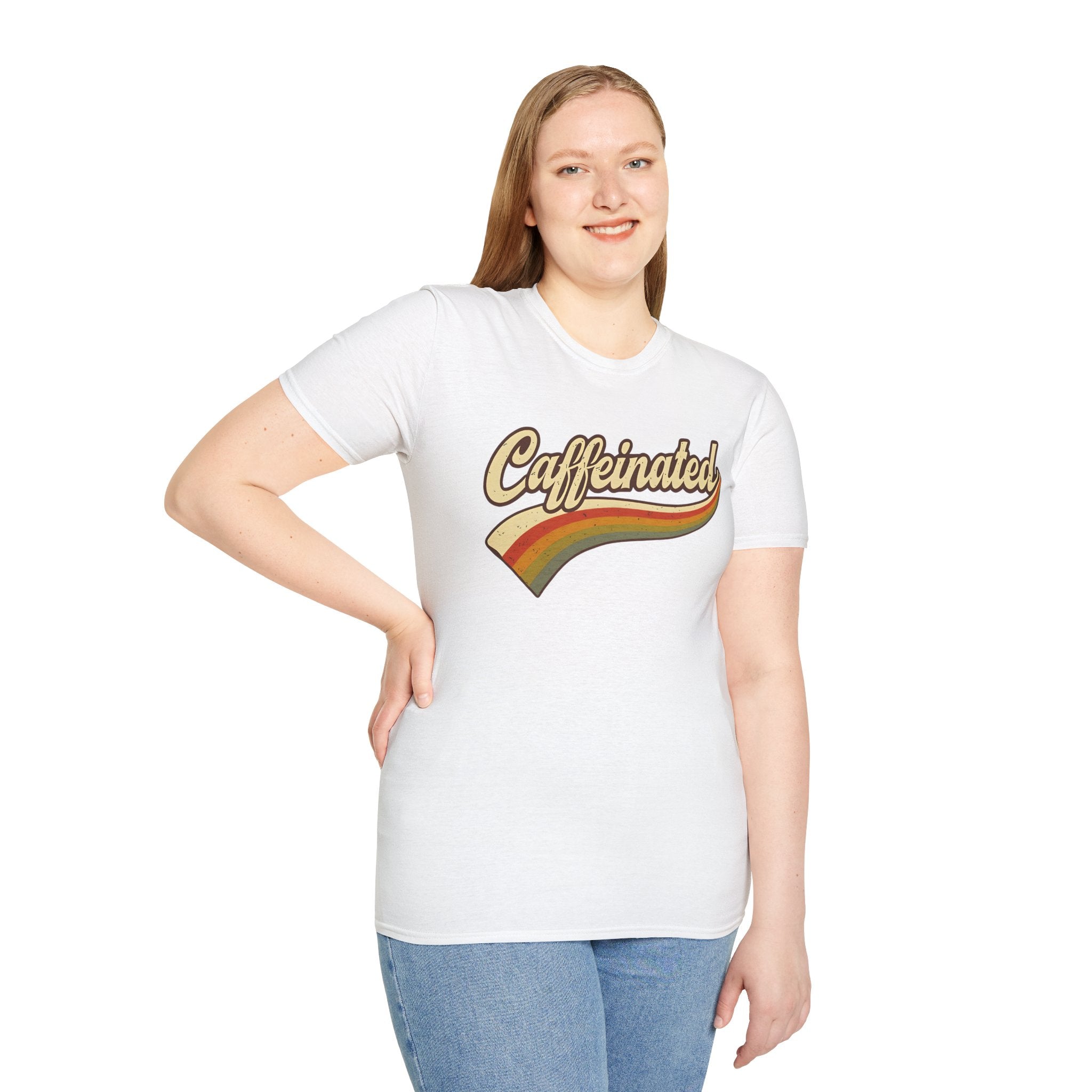 Caffeinated Retro Unisex Softstyle T-Shirt