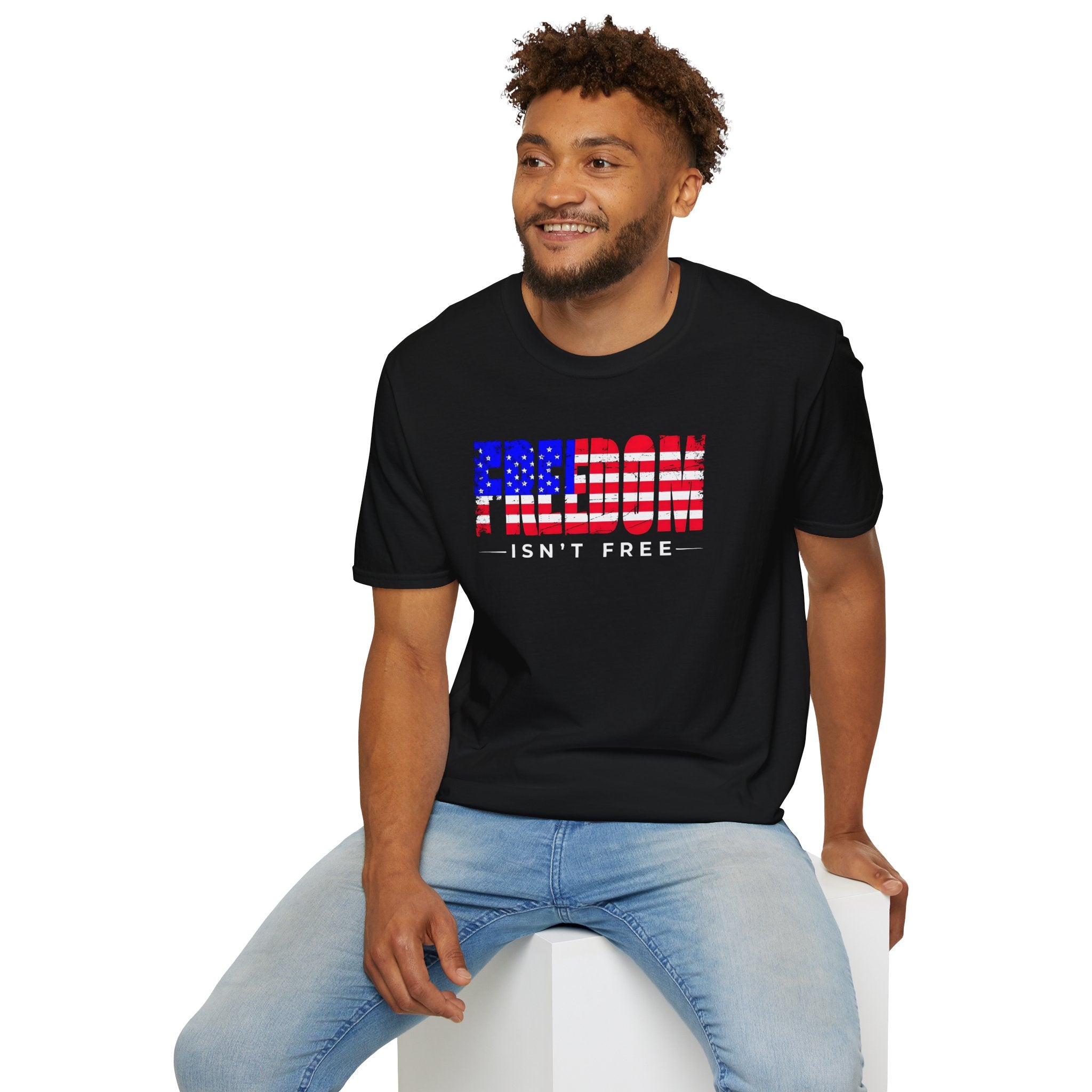 Patriotic Freedom T-Shirt - Unisex Softstyle Tee, Independence Day, Memorial Day, Veteran's Day, Everyday Wear, Gift Idea