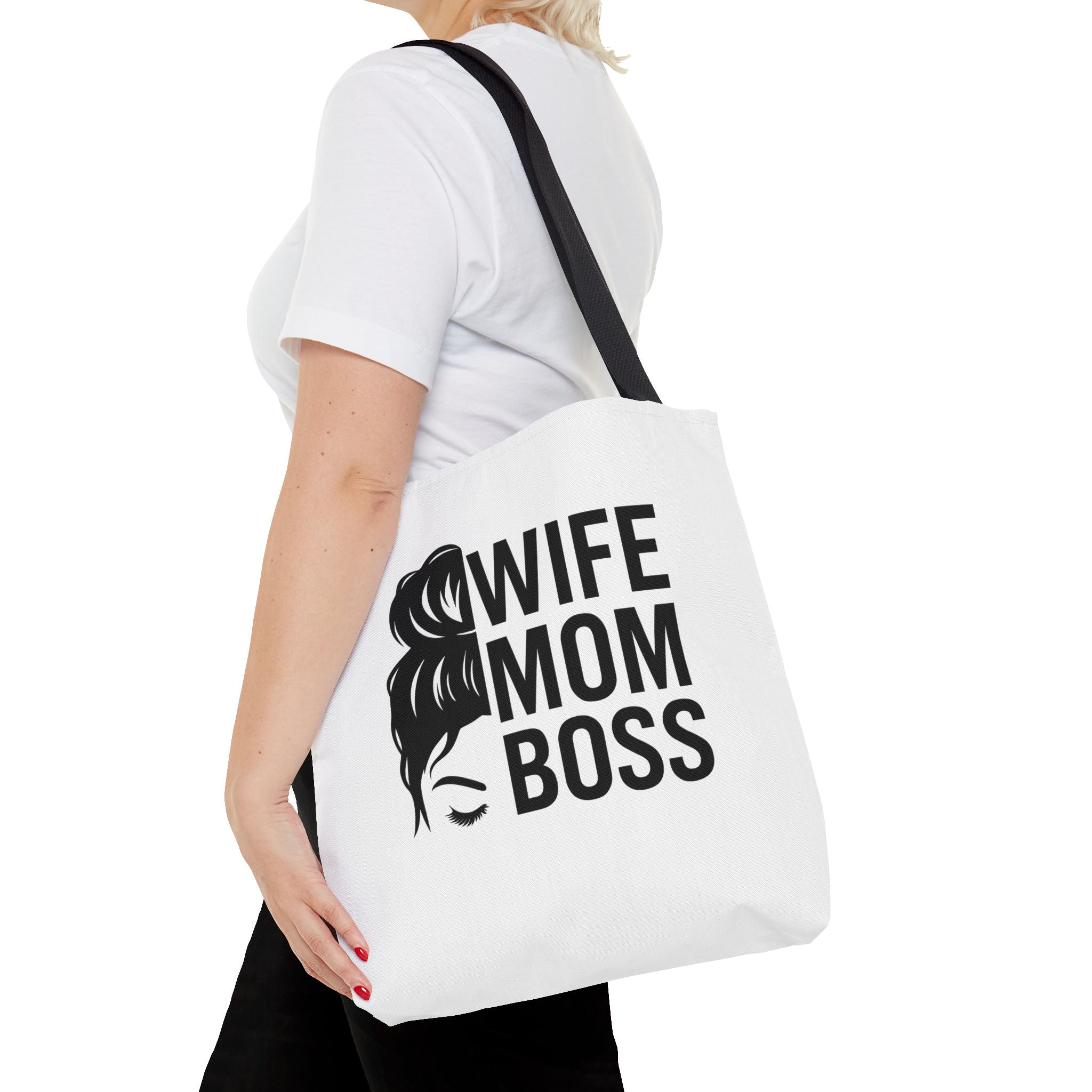 Wife Mom Boss Tote Bag - Chic, Durable Tote for Moms, Stylish Carry-All, Gift for Mother's Day, Work, and Everyday Use