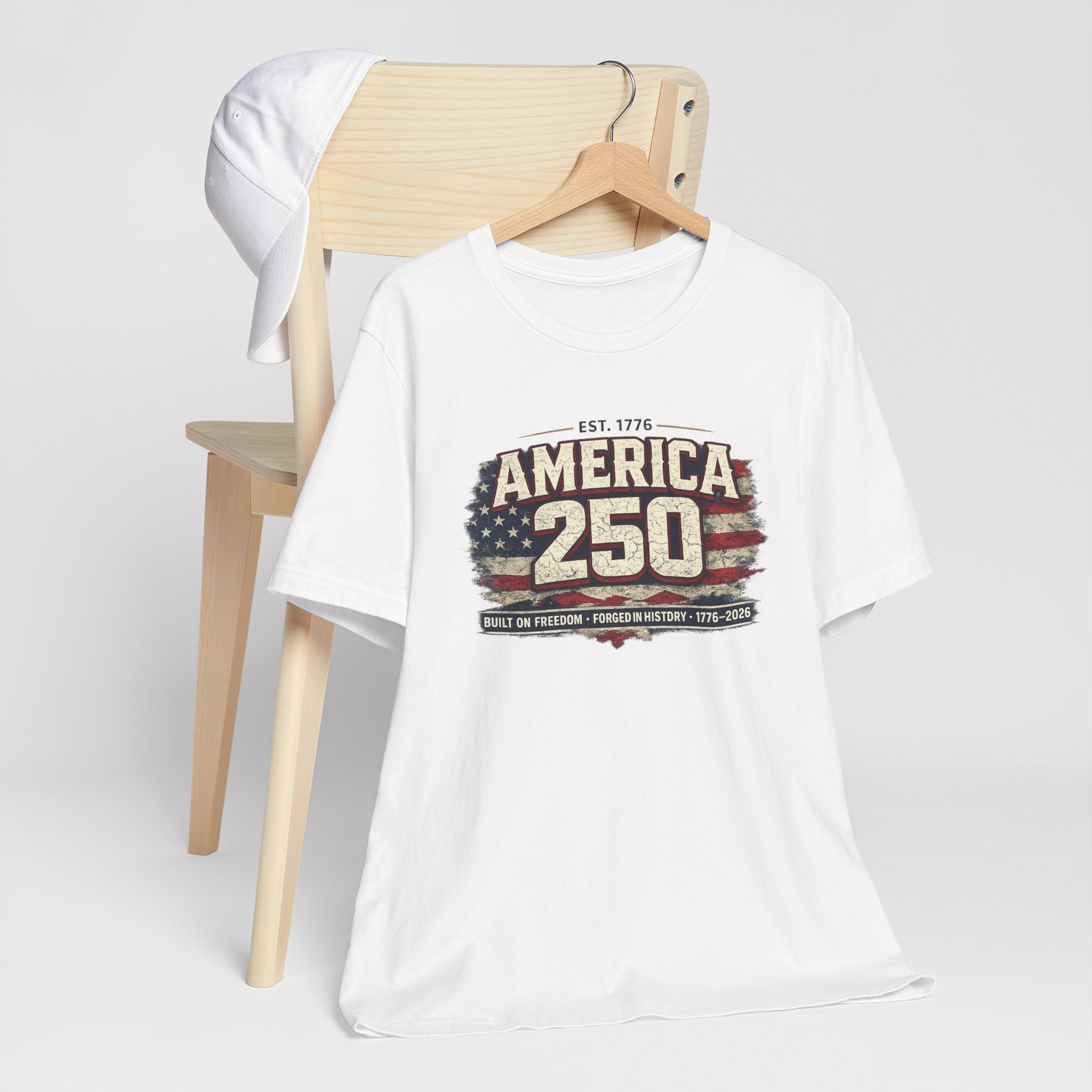 America 250 T-Shirt — Vintage Flag Patriotic 1776-2026 Anniversary Tee
