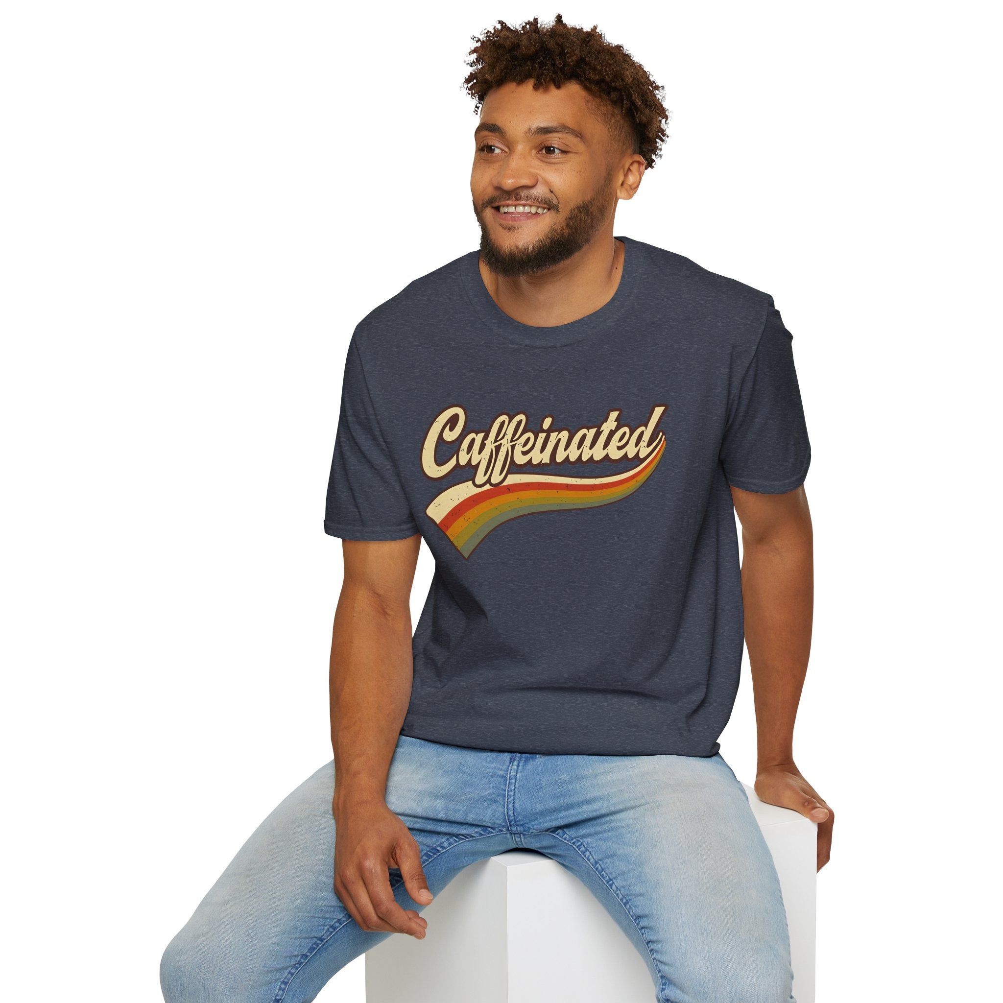 Caffeinated Retro Unisex Softstyle T-Shirt
