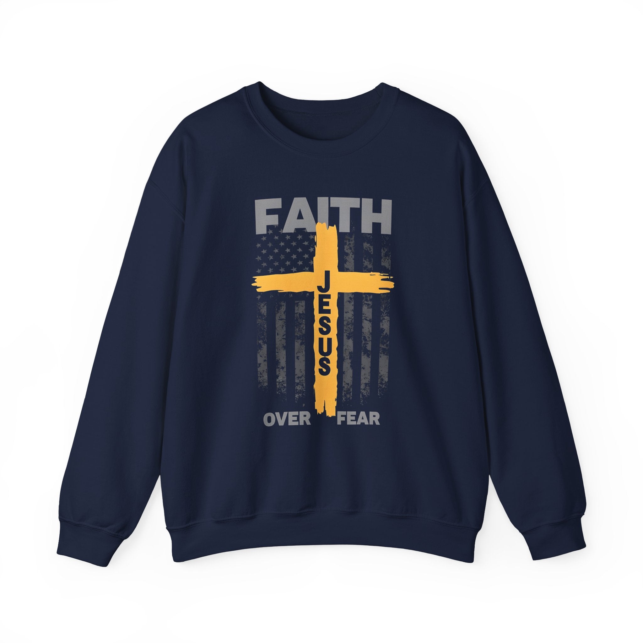Faith Over Fear Crewneck Sweatshirt, Inspirational Christian Apparel, Unisex Sweatshirt, Religious Gift, Cozy Faith-Based Clothing