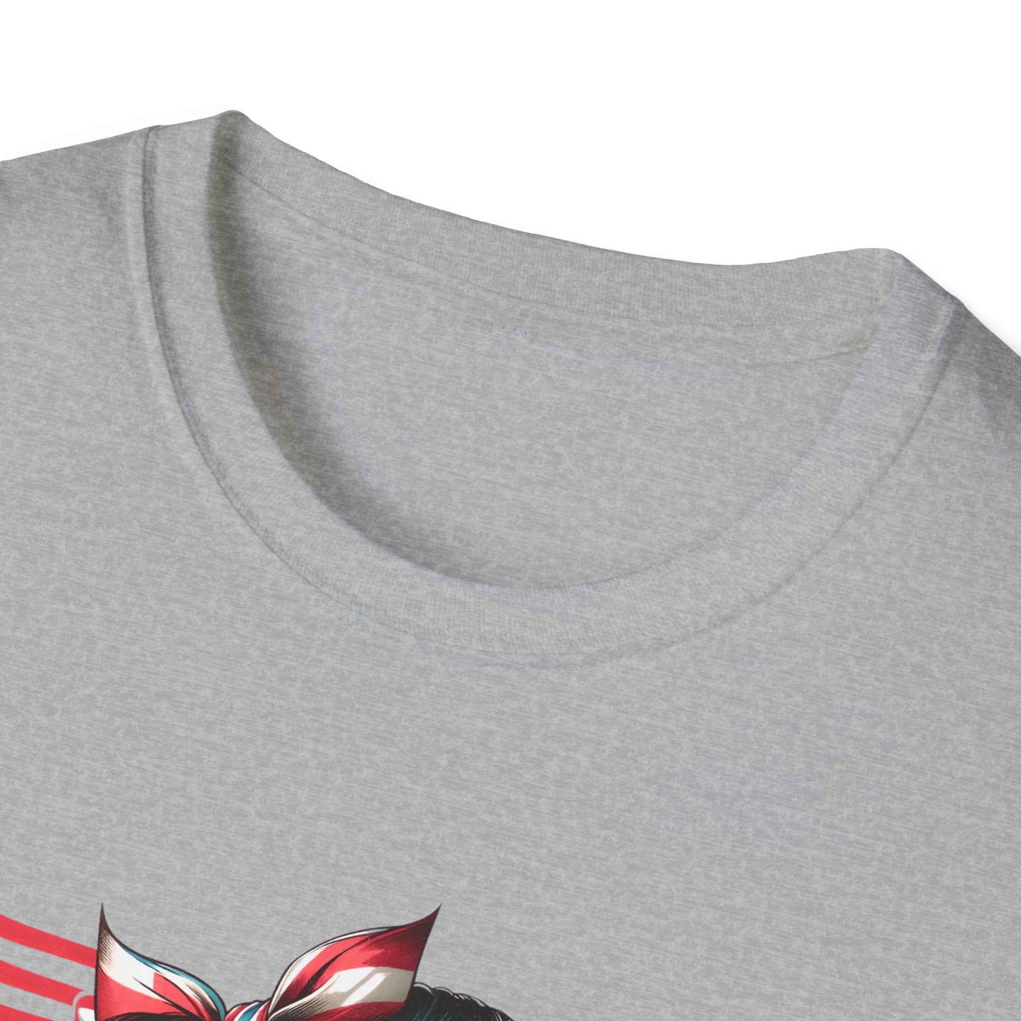 American Mom T-Shirt — Patriotic Retro Rosie Women’s Tee (Stars & Stripes)