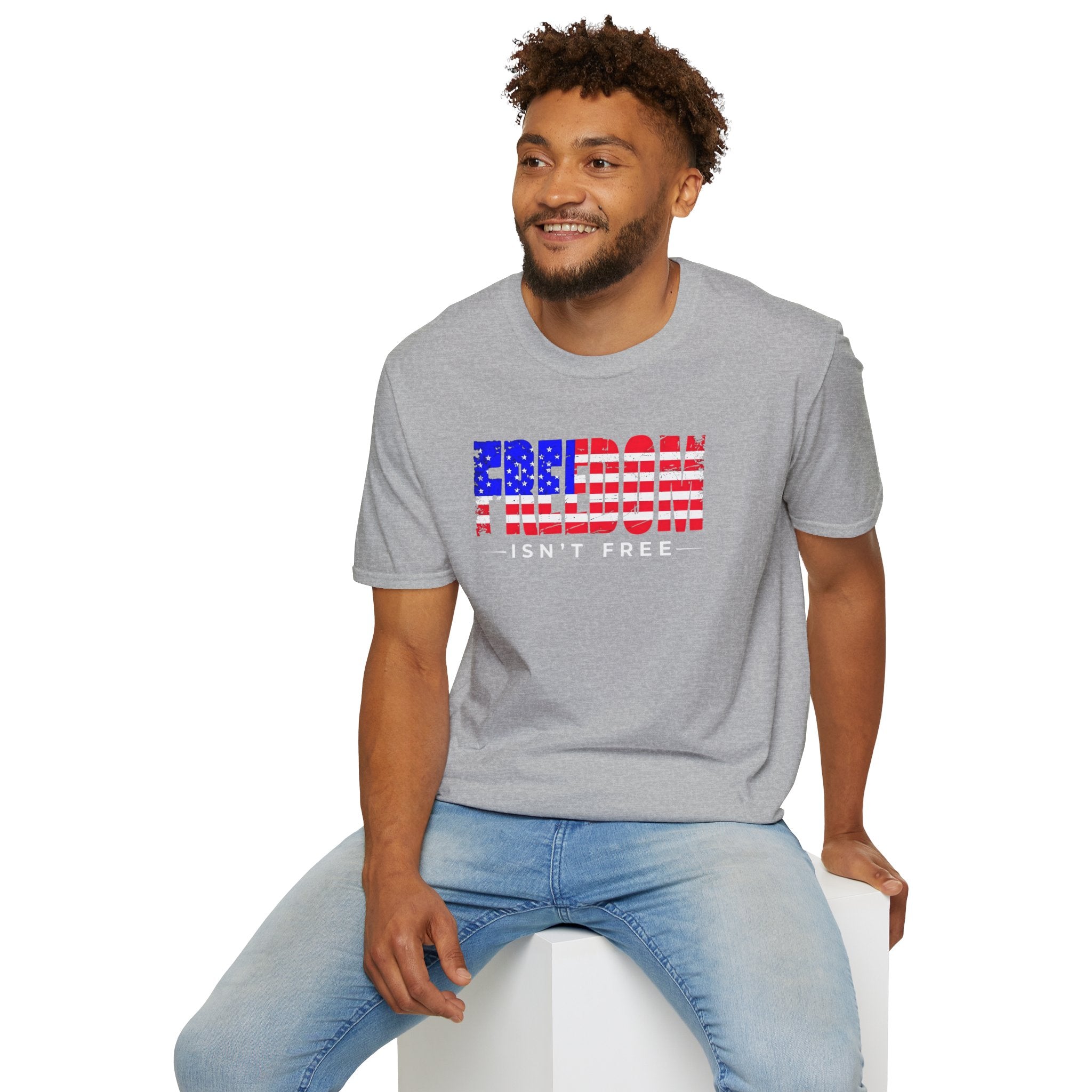 Patriotic Freedom T-Shirt - Unisex Softstyle Tee, Independence Day, Memorial Day, Veteran's Day, Everyday Wear, Gift Idea