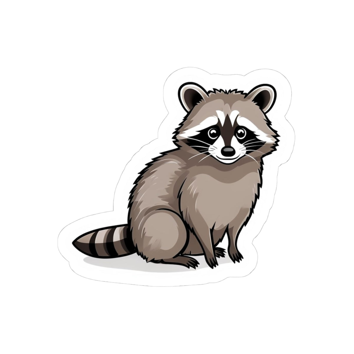 Cute Raccoon Kiss-Cut Stickers for Laptop & Decor