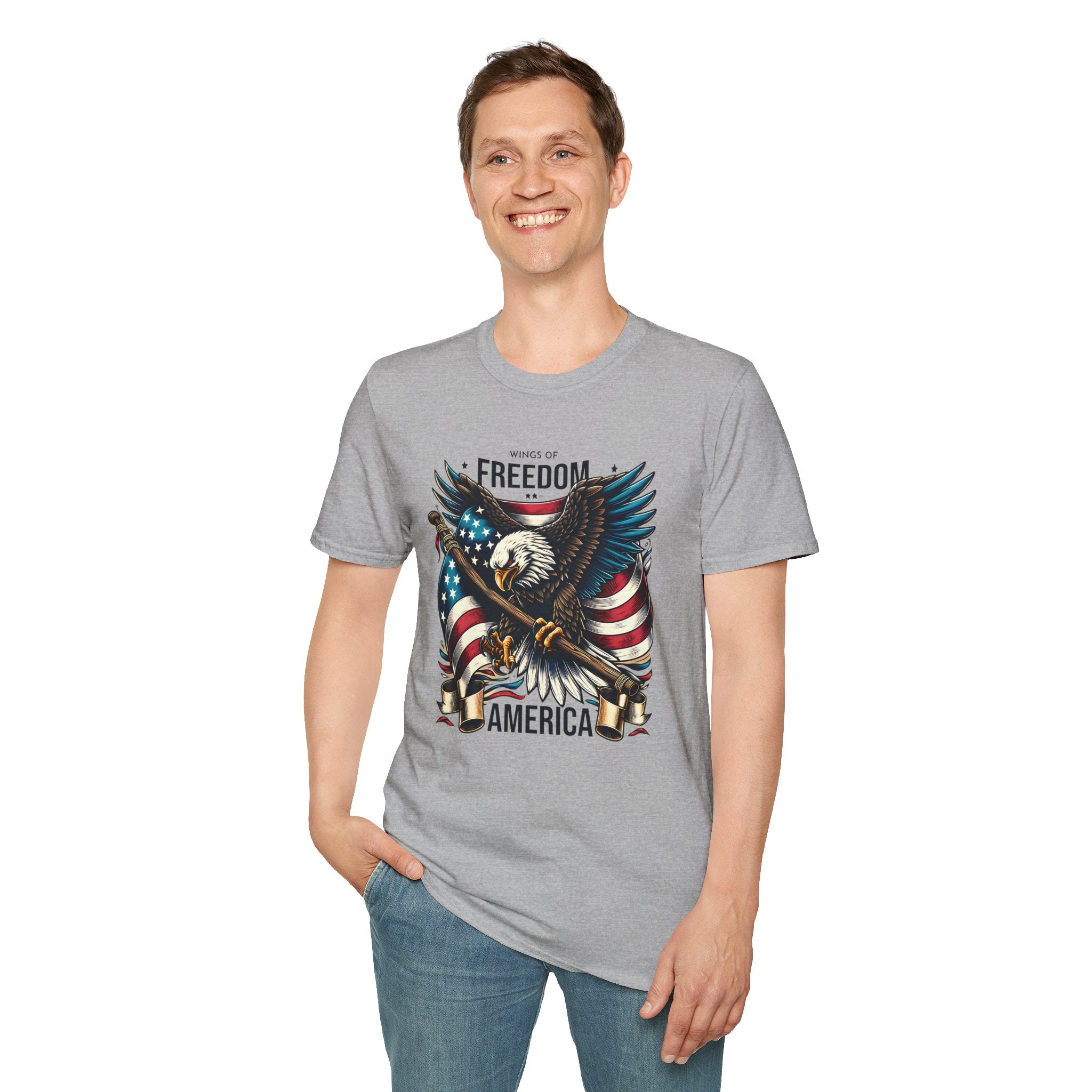 Freedom Eagle T-Shirt — American Flag USA Patriotic Tee (America)