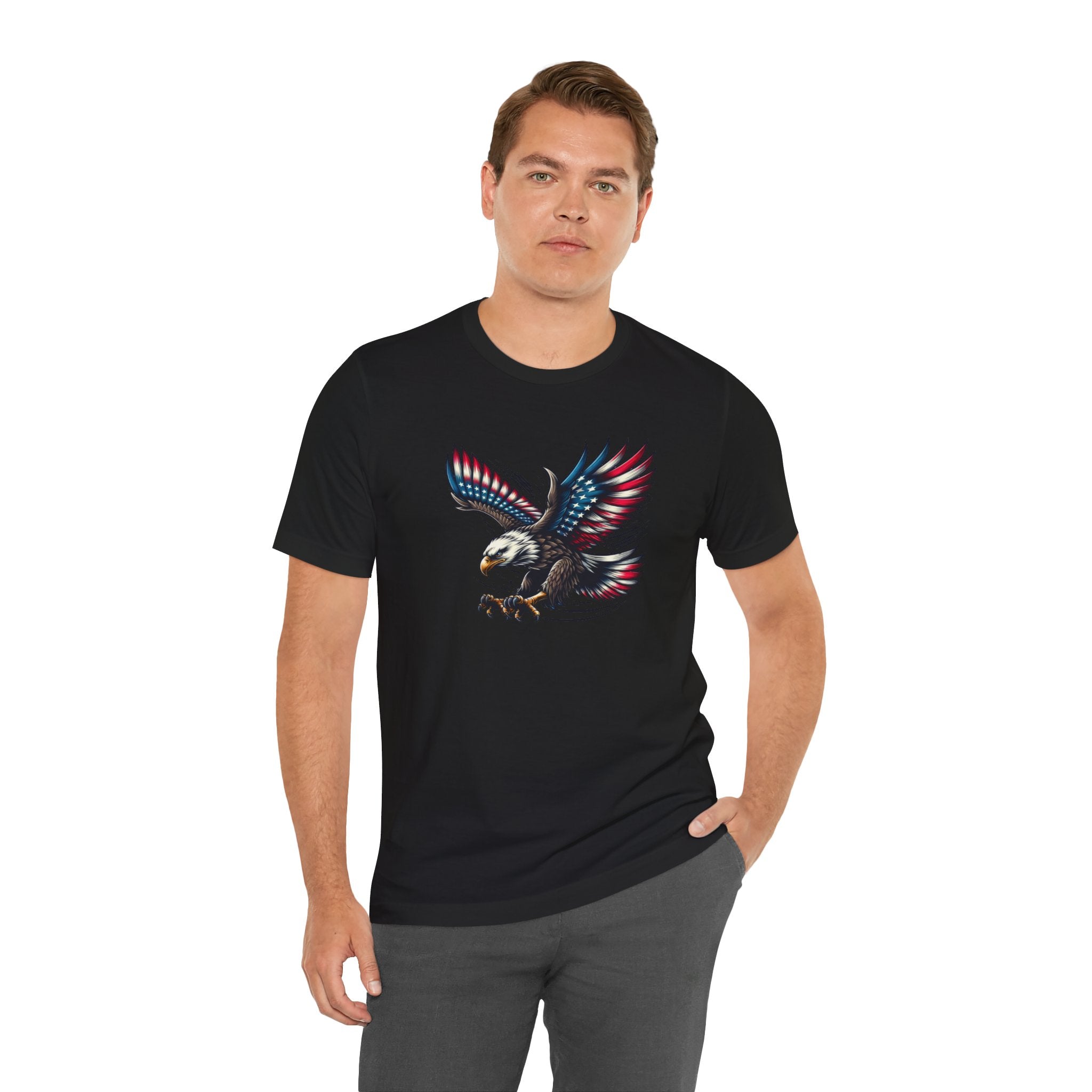 Patriotic Bald Eagle Tee — Red, White & Blue Graphic T-Shirt