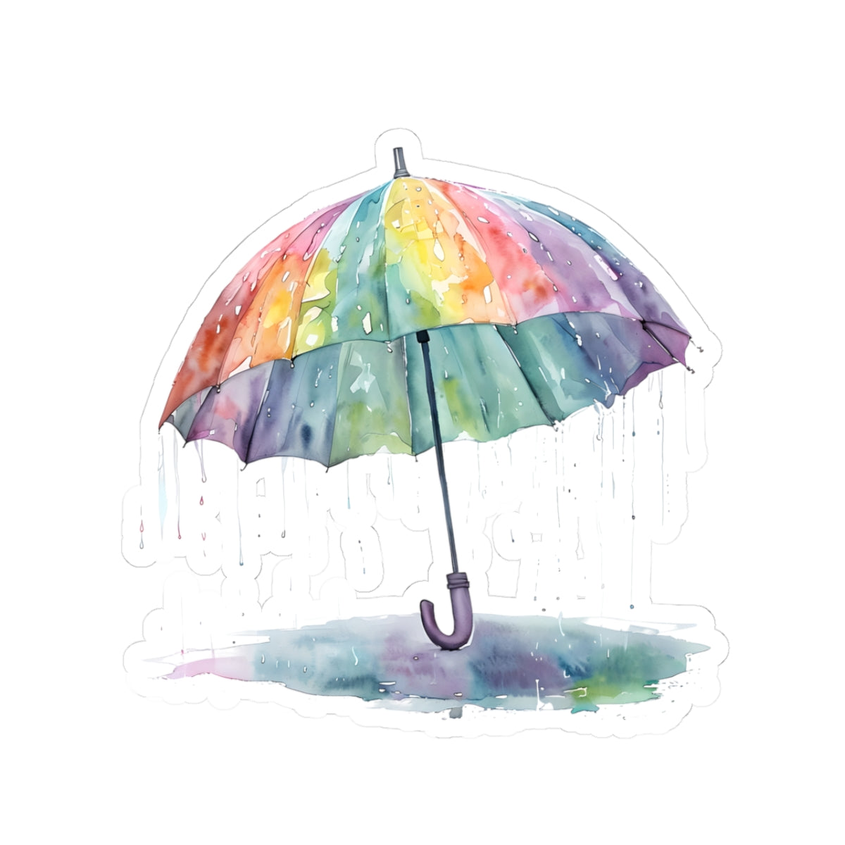 Colorful Umbrella Kiss-Cut Stickers | Watercolor Art, Laptop Decor, Rainy Day Gift, Journaling Supplies, Cute Scrapbooking