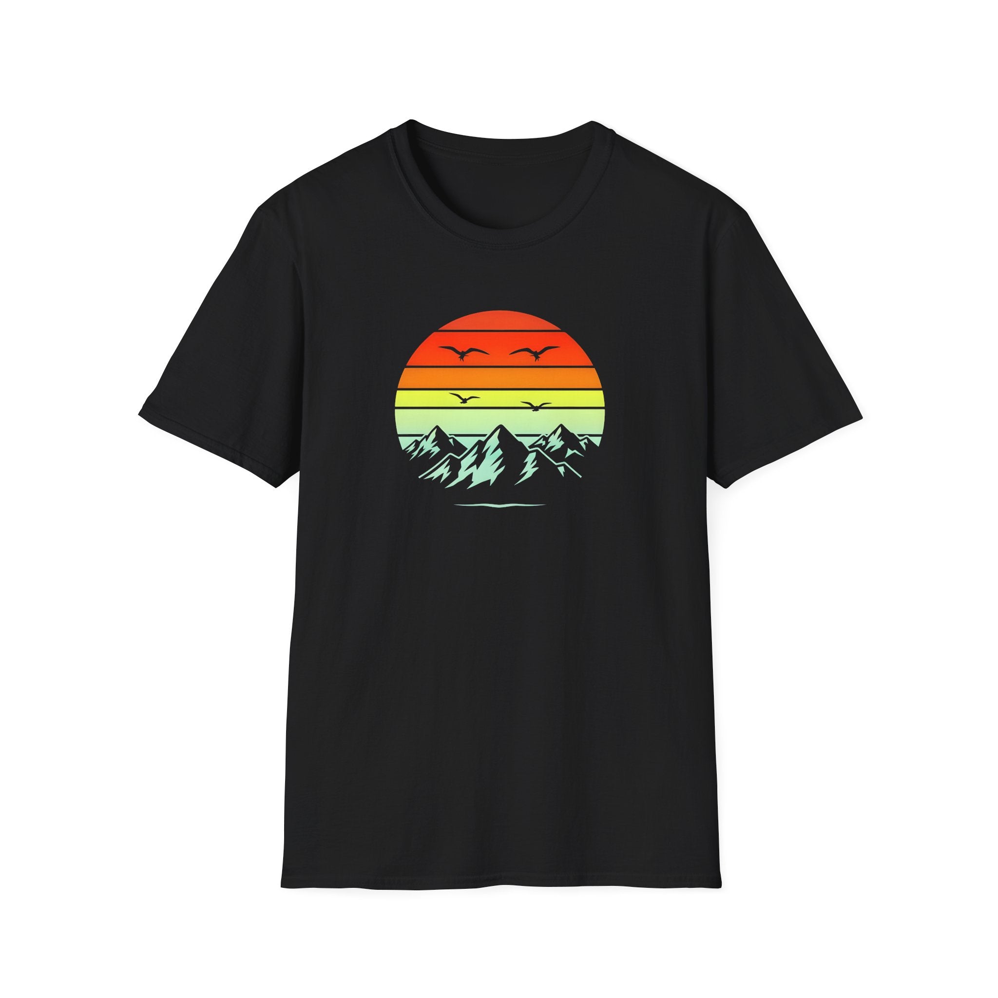 Sunset Mountain Graphic Unisex Softstyle T-Shirt