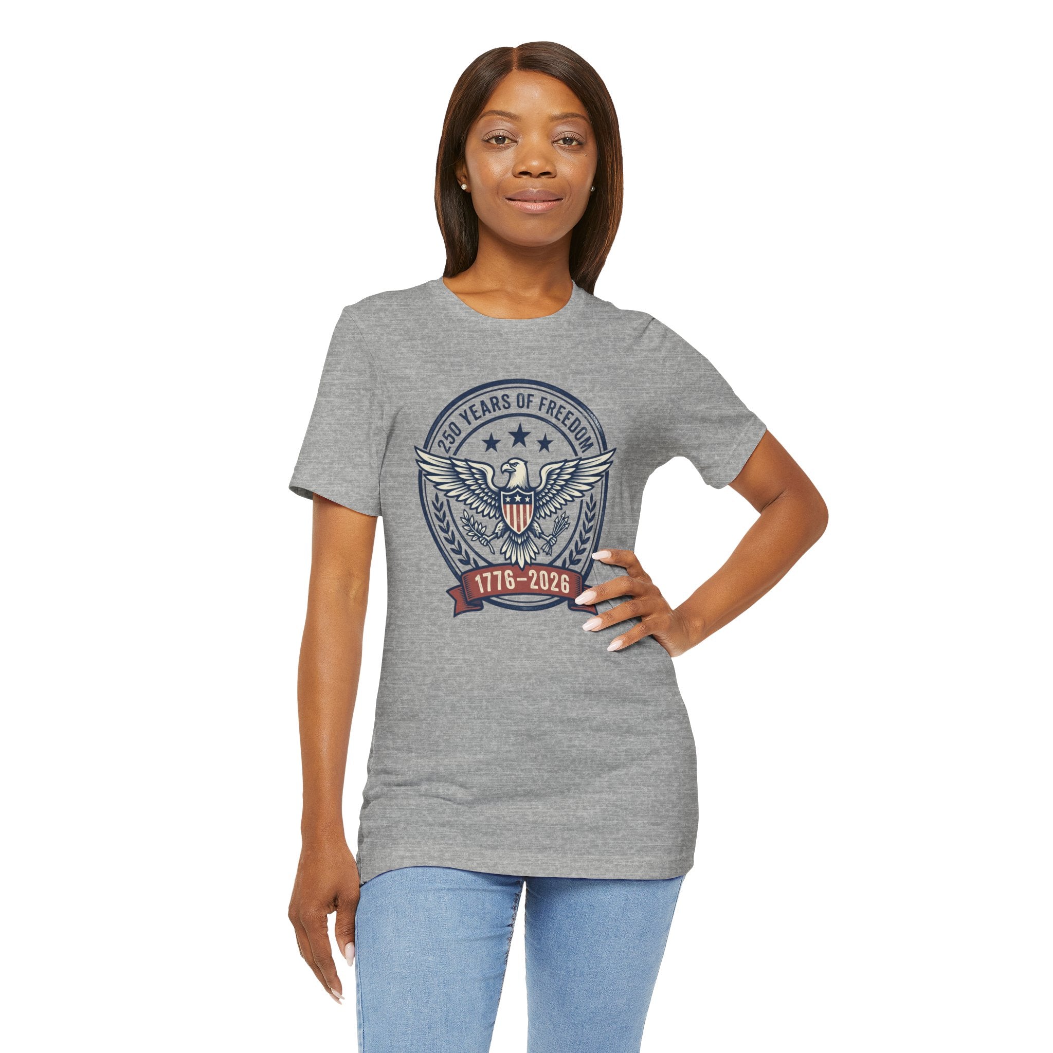 1776–2026 Eagle Crest T-Shirt | Retro Americana 4th of July, Stars & Stripes
