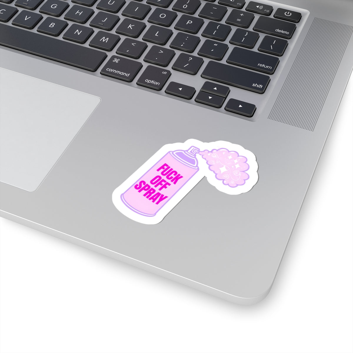 Funny Kiss-Cut Sticker - Fuck Off Spray Design for Laptops & Water Bottles