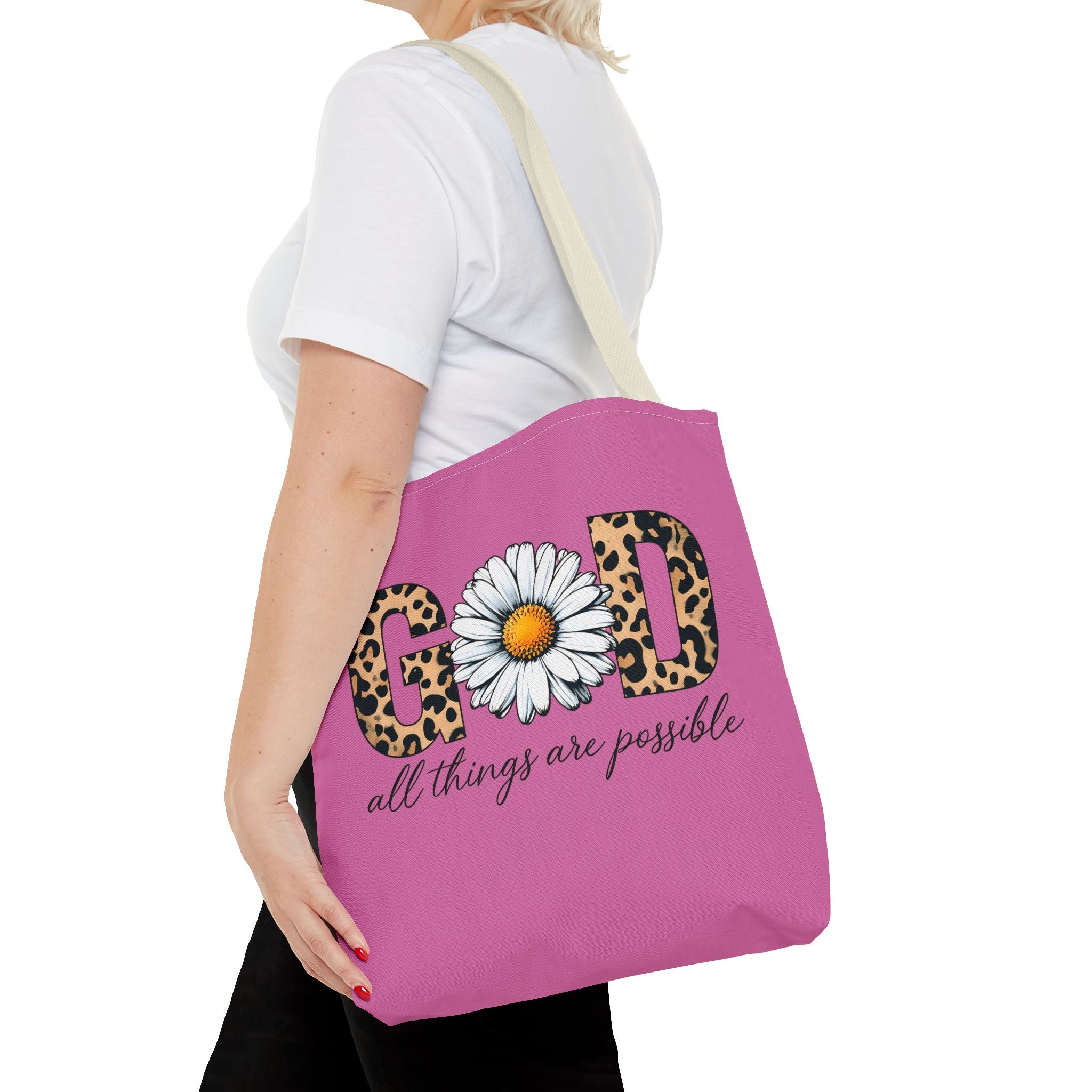 Floral Inspirational Tote Bag - All Things Are Possible