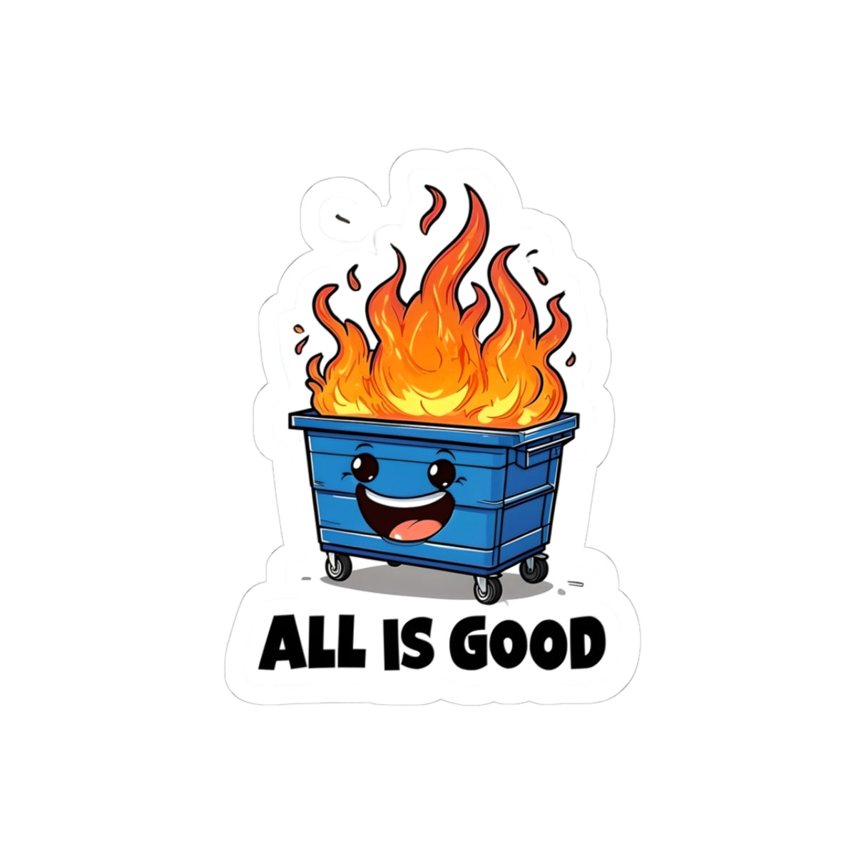 Fun 'All is Good' Kiss-Cut Stickers - Perfect for Laptops & Water Bottles