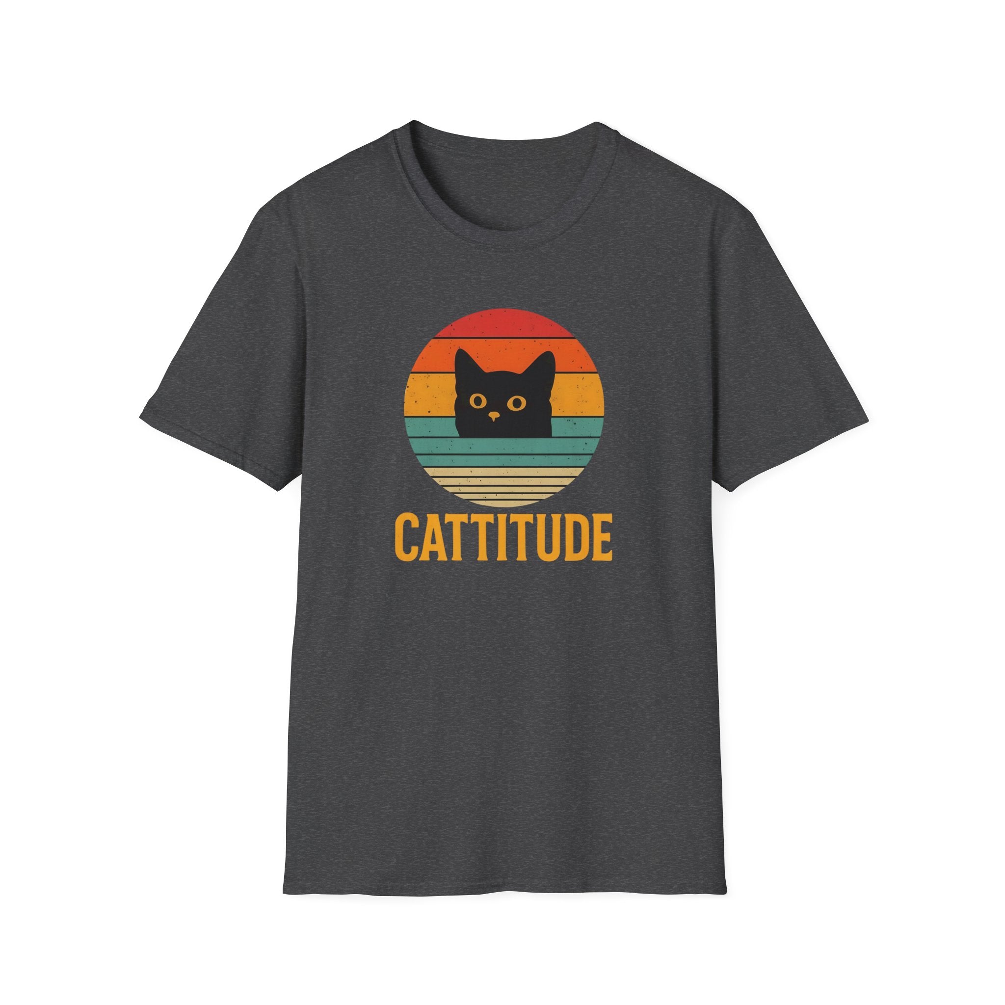 Cattitude Retro Cat T-Shirt, Funny Cat Lover Gift, Unisex Tee, Softstyle Shirt, Cute Pet Apparel, Cat-Themed Fashion
