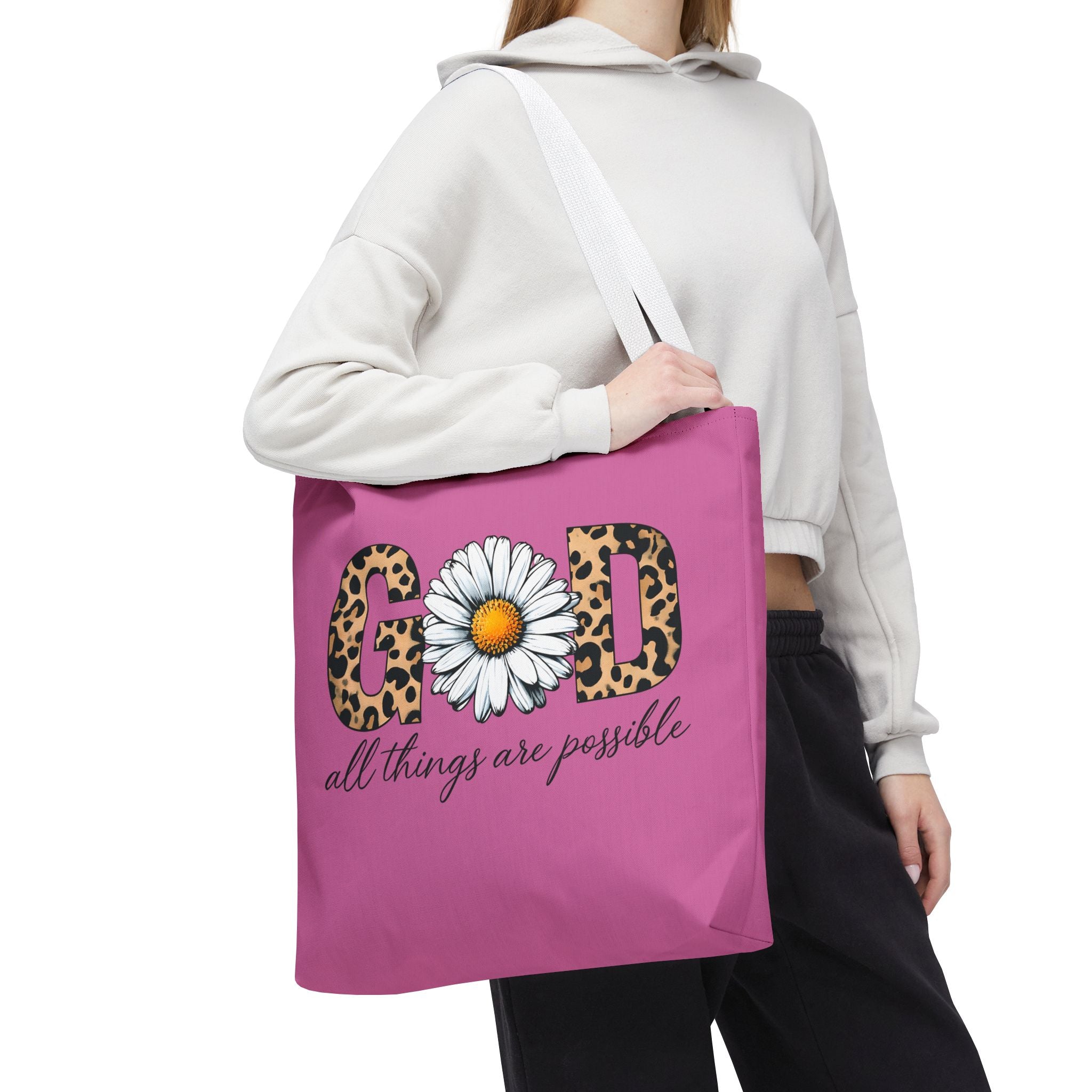Floral Inspirational Tote Bag - All Things Are Possible