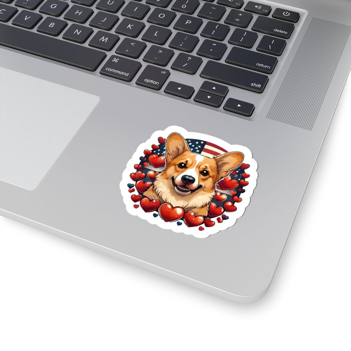 Patriotic Corgi Love Kiss-Cut Stickers - Perfect for Dog Lovers & Celebrations
