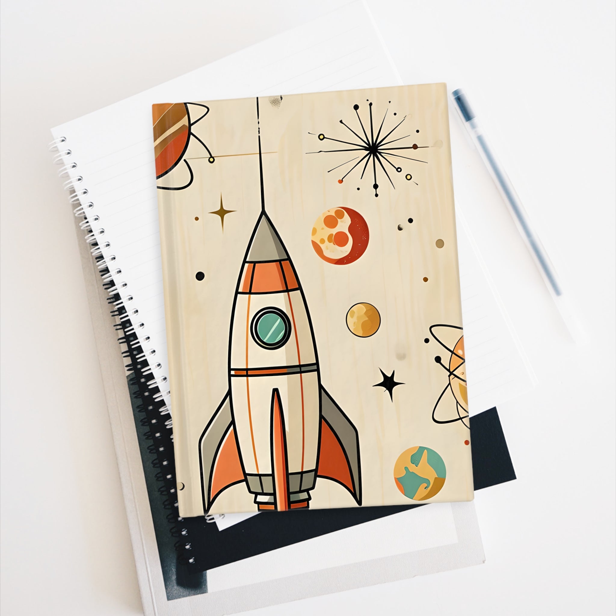 Space-Themed Journal - Adventure Awaits! Perfect for Cat Lovers, Gift for Kids, Astronaut Dreamers, Note-taking, and Scrapbooking