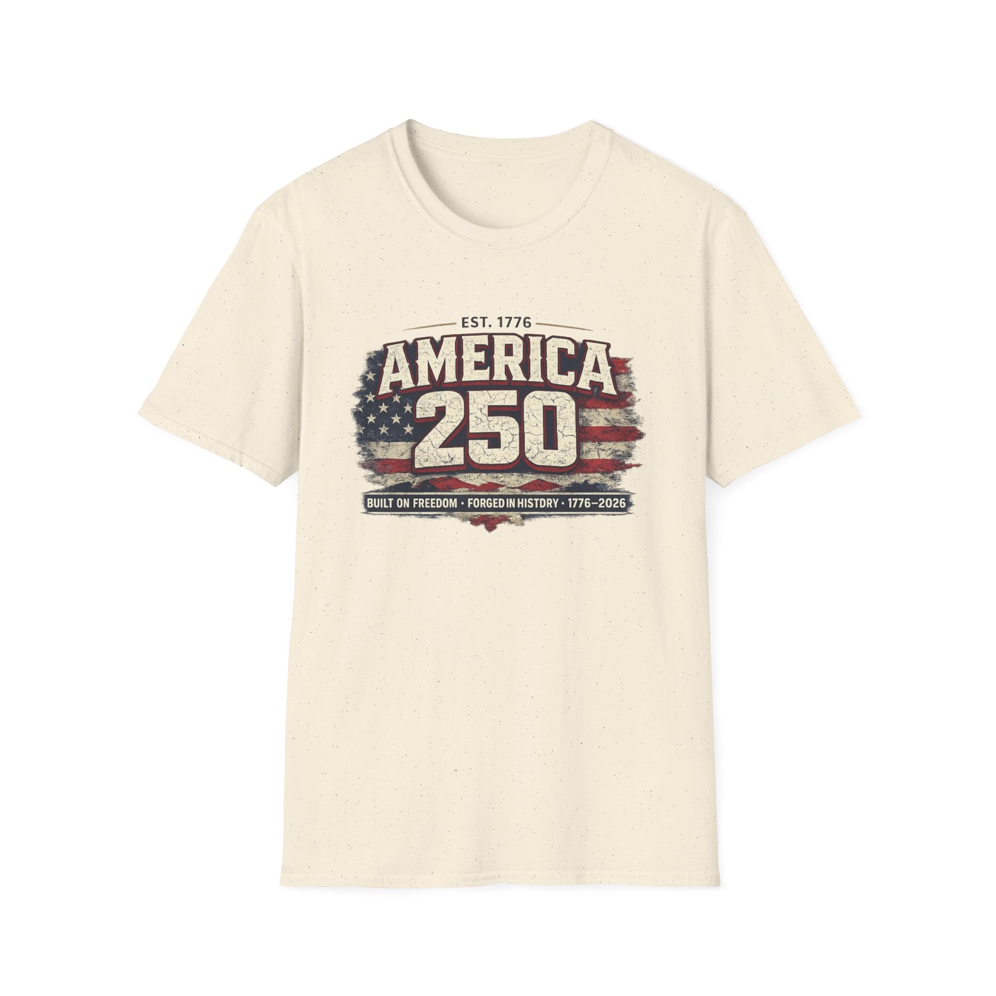 America 250 Vintage Flag T-Shirt — 1776–2026 Patriotic Independence Tee