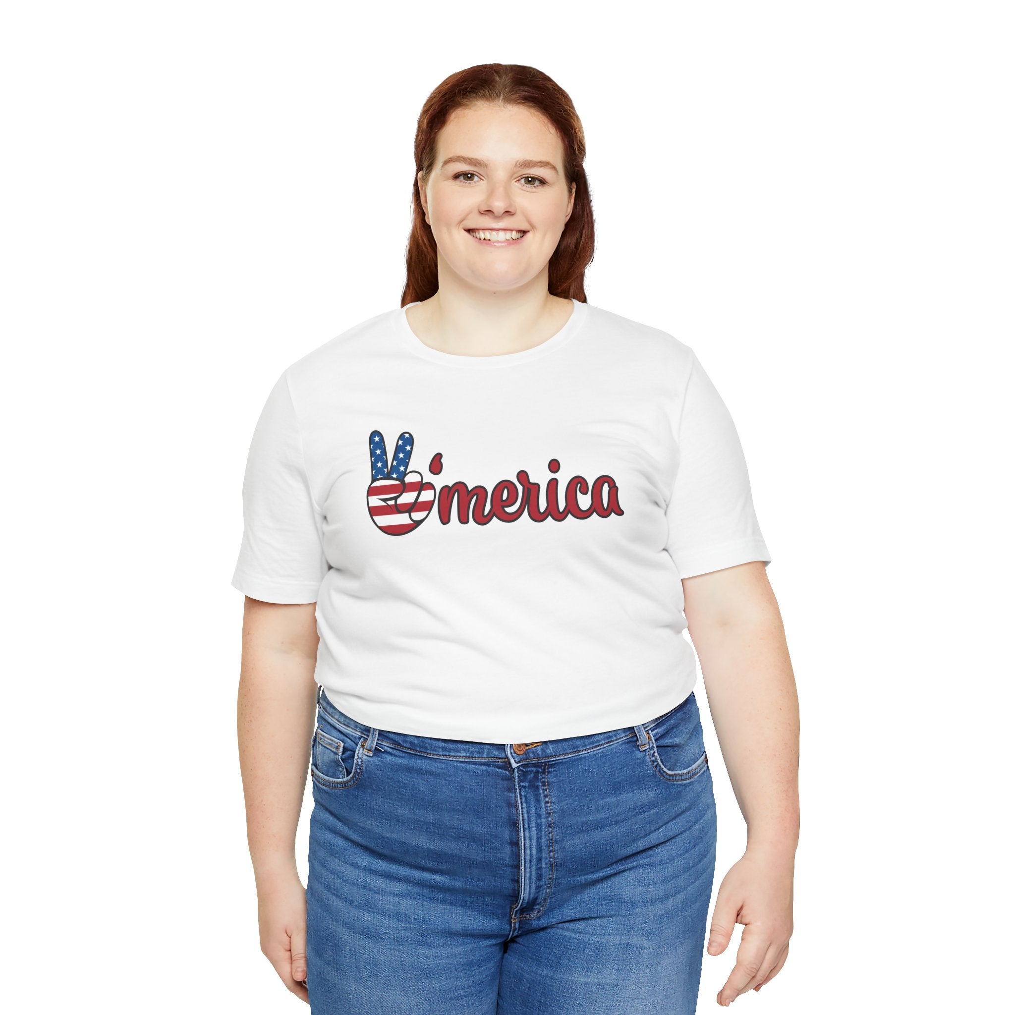 'Merica Peace Sign T-Shirt — Patriotic American Flag Graphic Tee for 4th of July