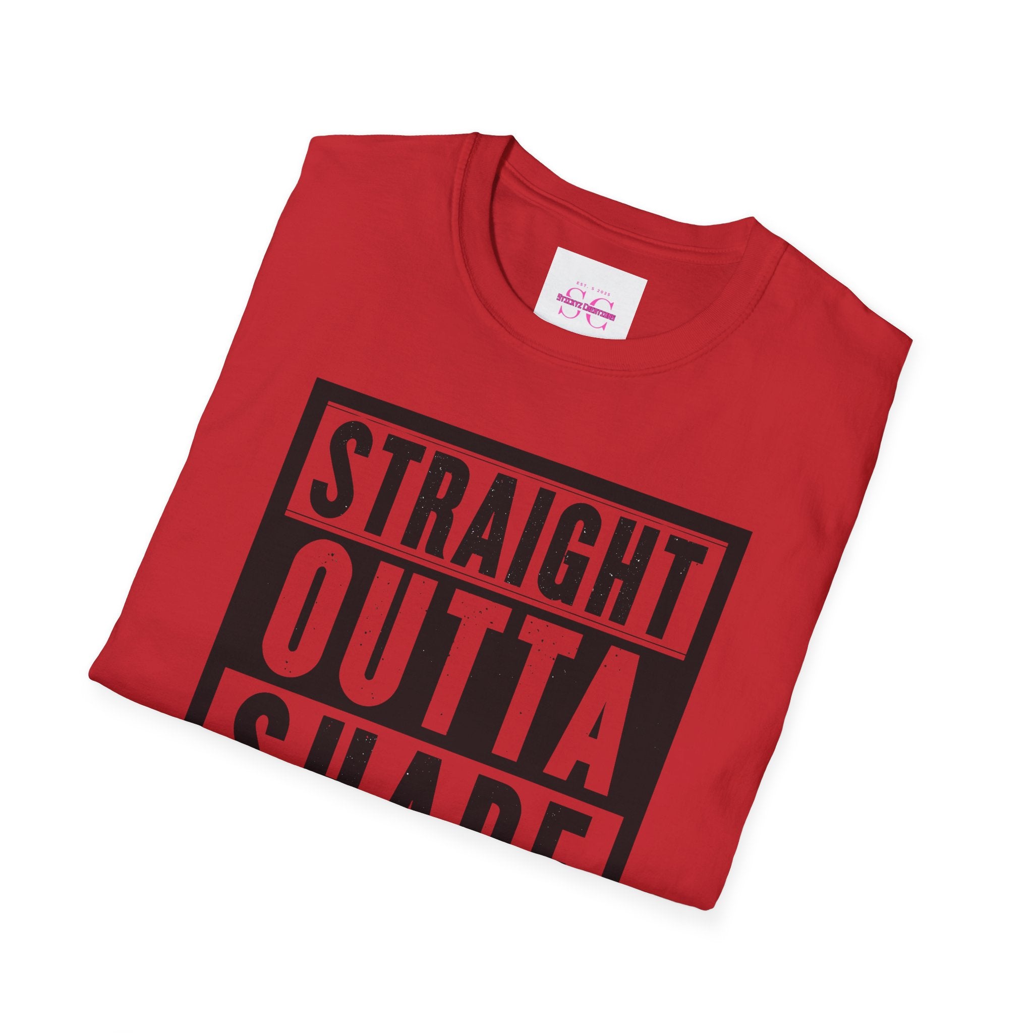 Straight Outta Shape Unisex Softstyle T-Shirt - Funny Workout Tee, Gift for Gym Lovers, Fitness Humor, Casual Wear, Everyday T-Shirt