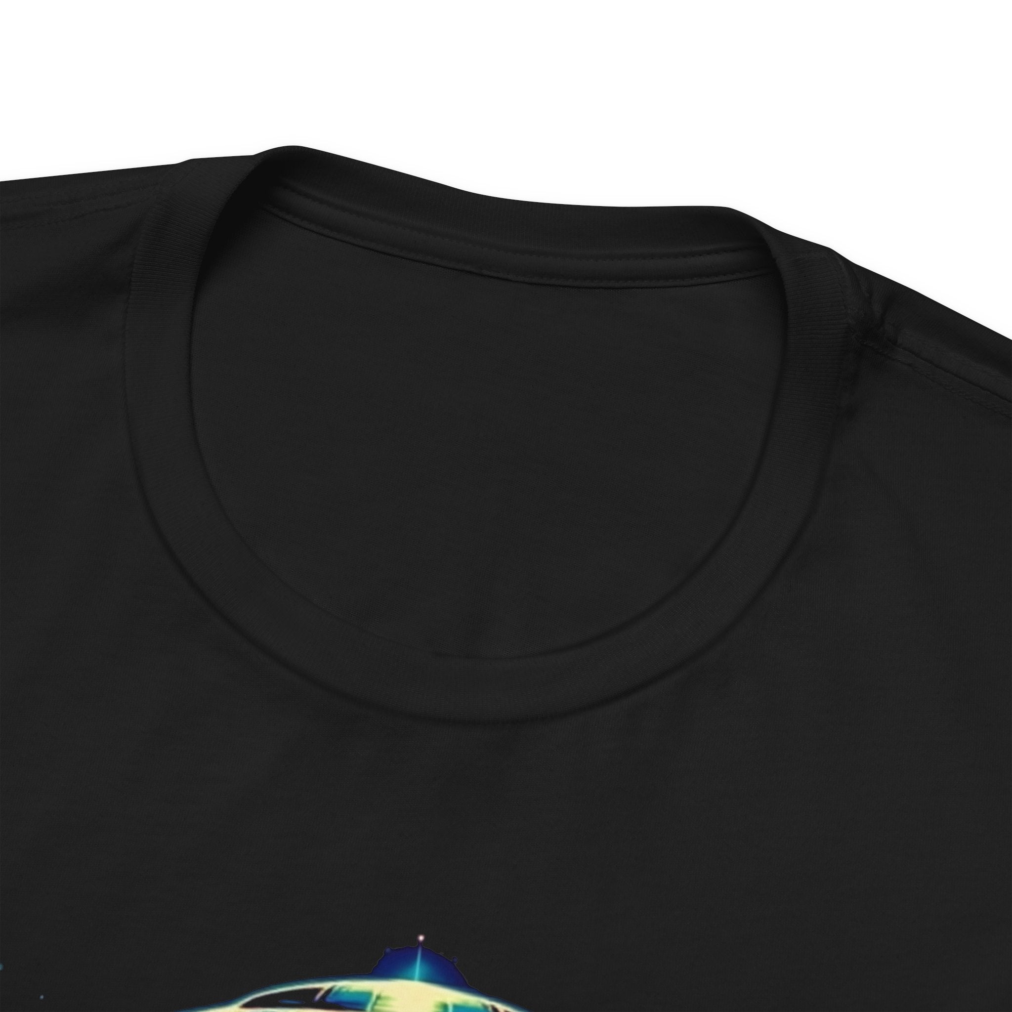 We Are Here UFO T‑Shirt — Retro Alien Abduction Graphic Tee