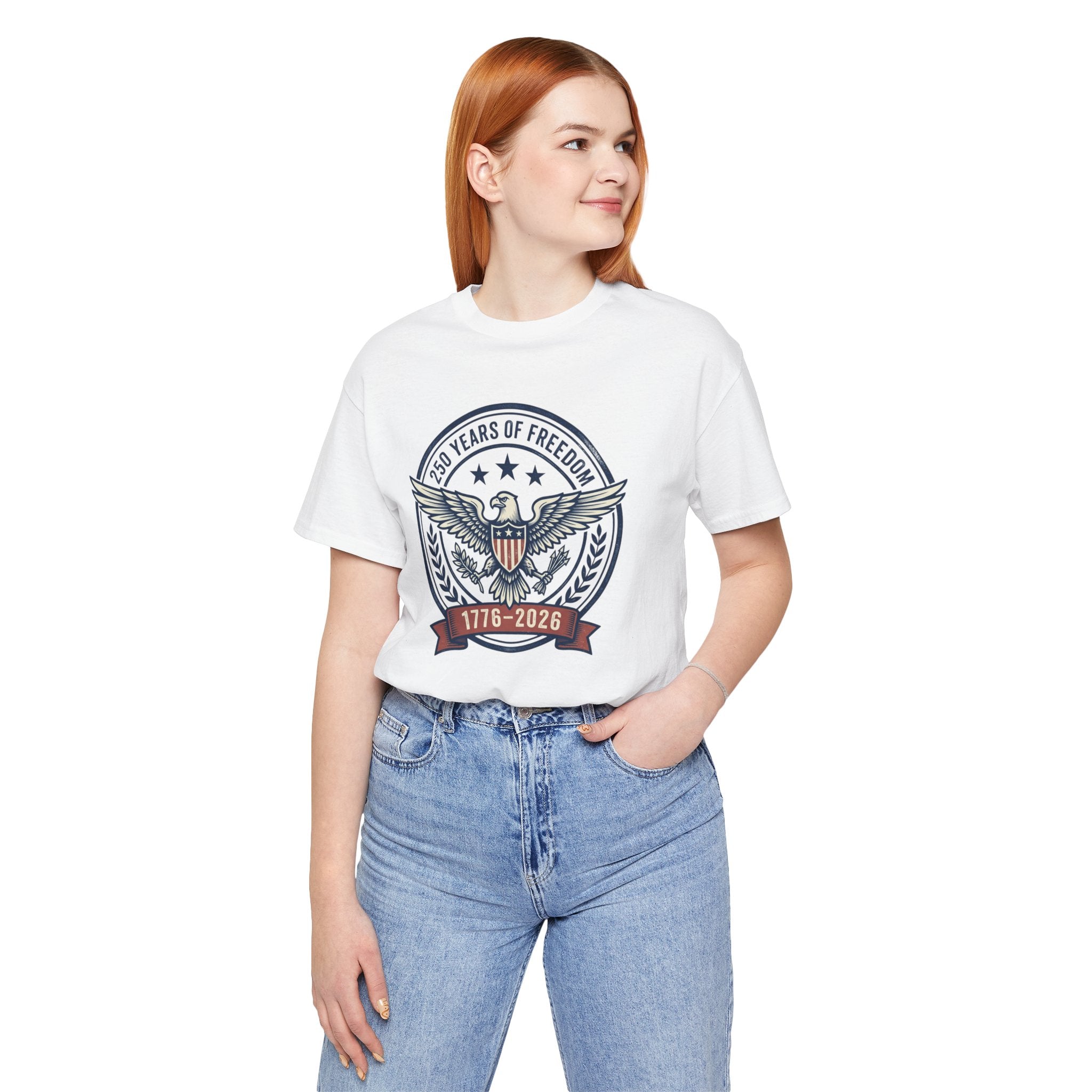 1776–2026 Eagle Crest T-Shirt | Retro Americana 4th of July, Stars & Stripes