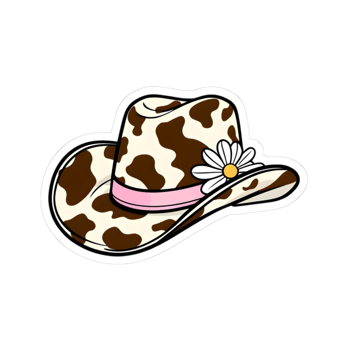 Chic Cowgirl Stickers, Fun Laptop Decor, Country Vibe Stickers, Floral Hat Design, Gift for Cowgirl Lovers