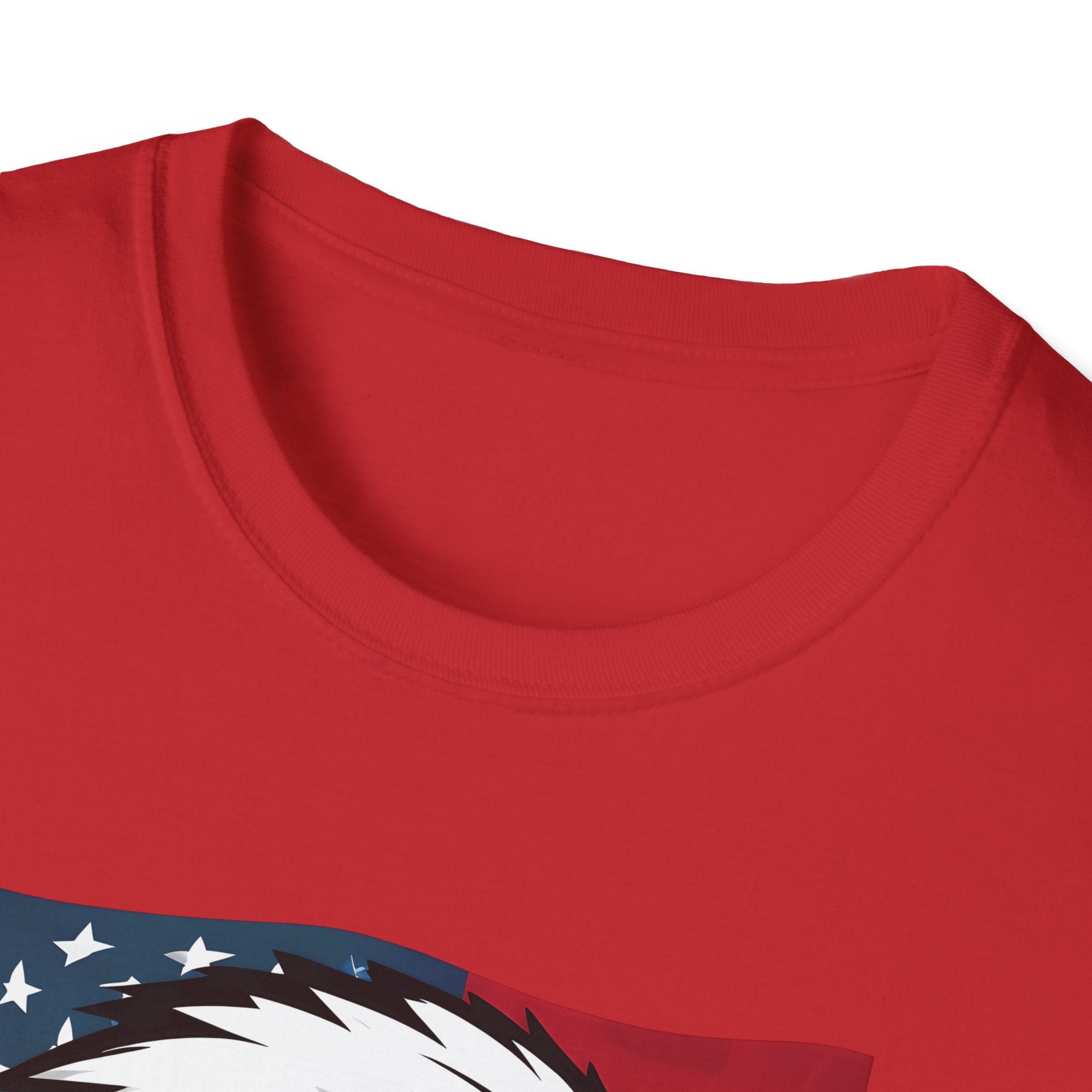 Patriotic Eagle Graphic T-Shirt, Unisex Softstyle Tee for Independence Day, Casual Wear, Gift for Veterans, American Pride Clothing