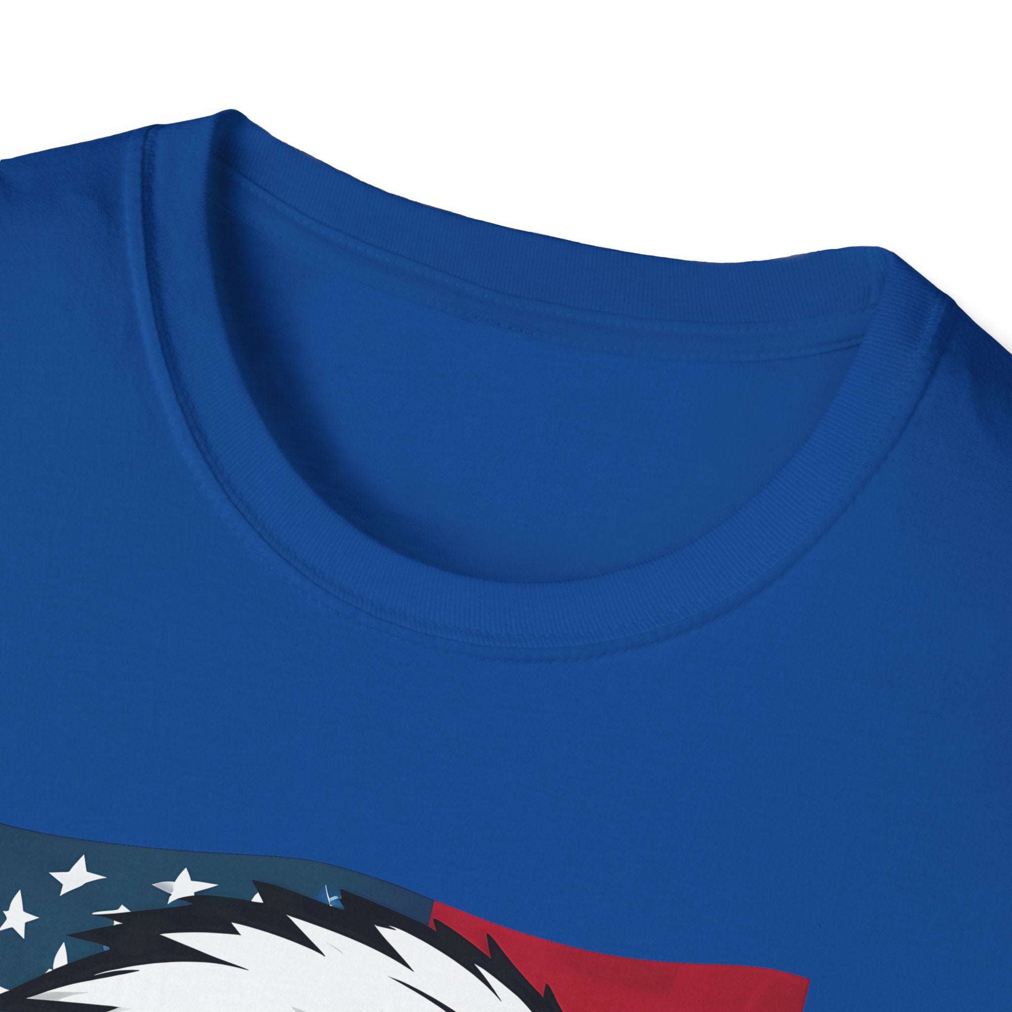 Patriotic Eagle Graphic T-Shirt, Unisex Softstyle Tee for Independence Day, Casual Wear, Gift for Veterans, American Pride Clothing