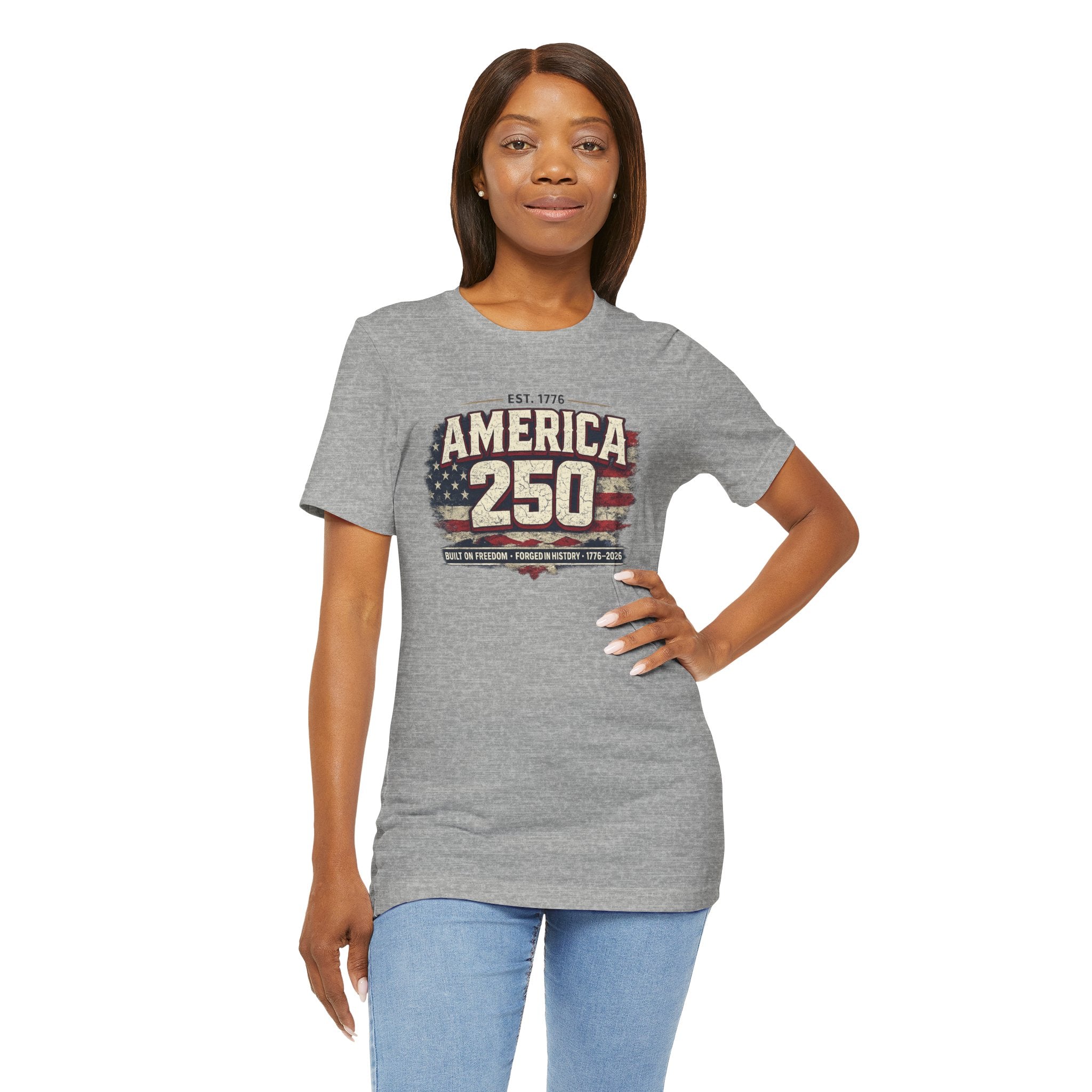 America 250 T-Shirt — Vintage Flag Patriotic 1776-2026 Anniversary Tee