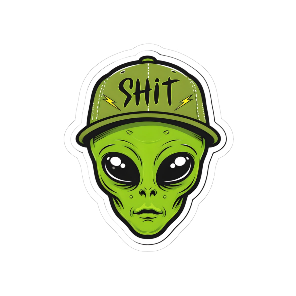 Funny Alien Kiss-Cut Sticker - Humorous Laptop Decor